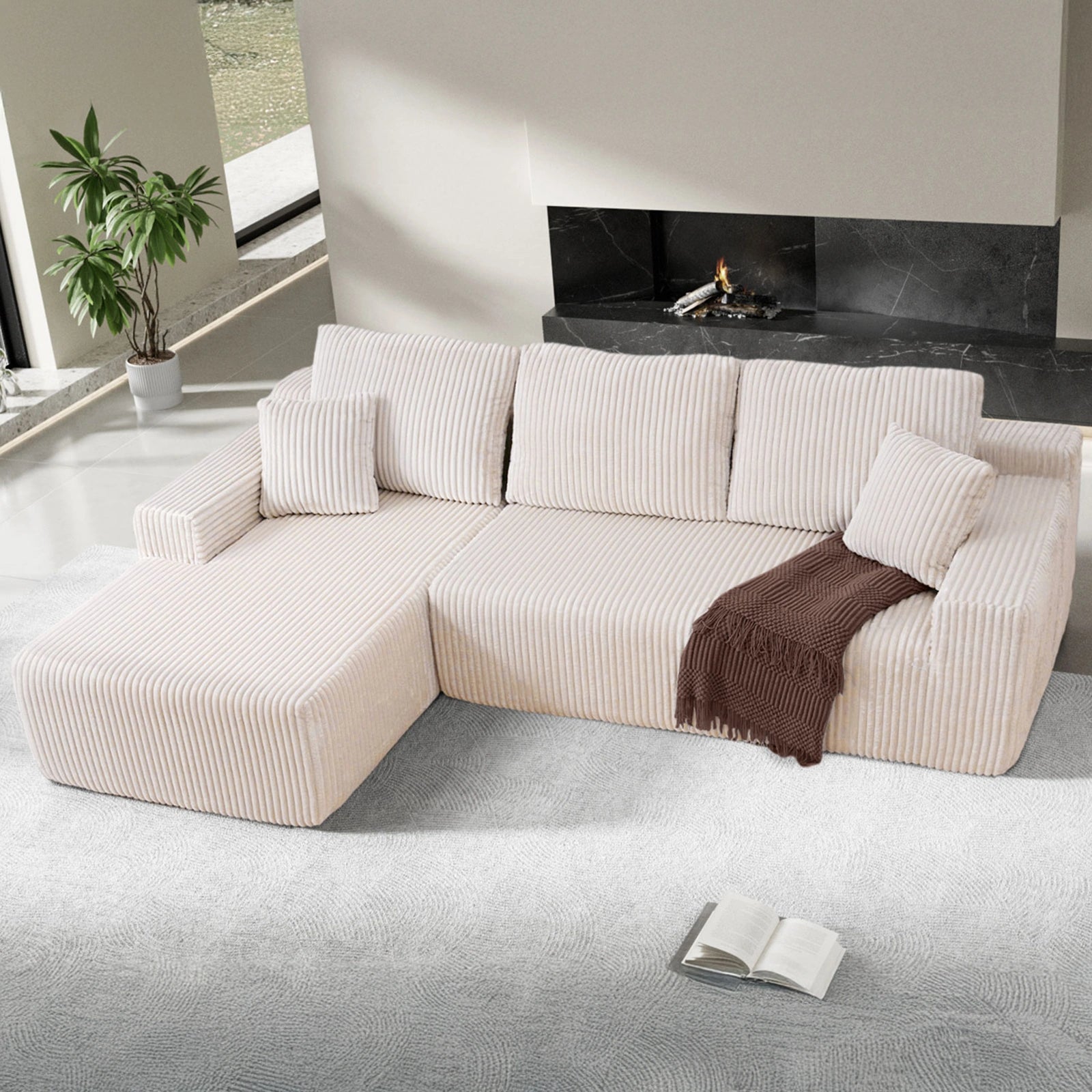105 Inch L-Shaped Cloud Sectional Couch