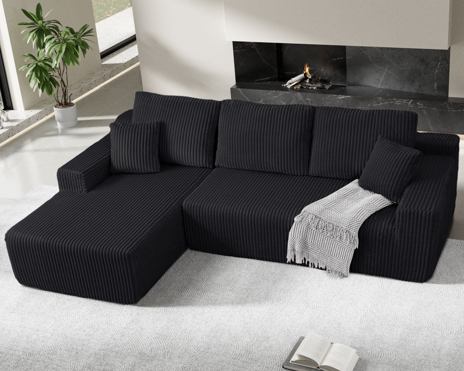 105 Inch L-Shaped Cloud Sectional Couch