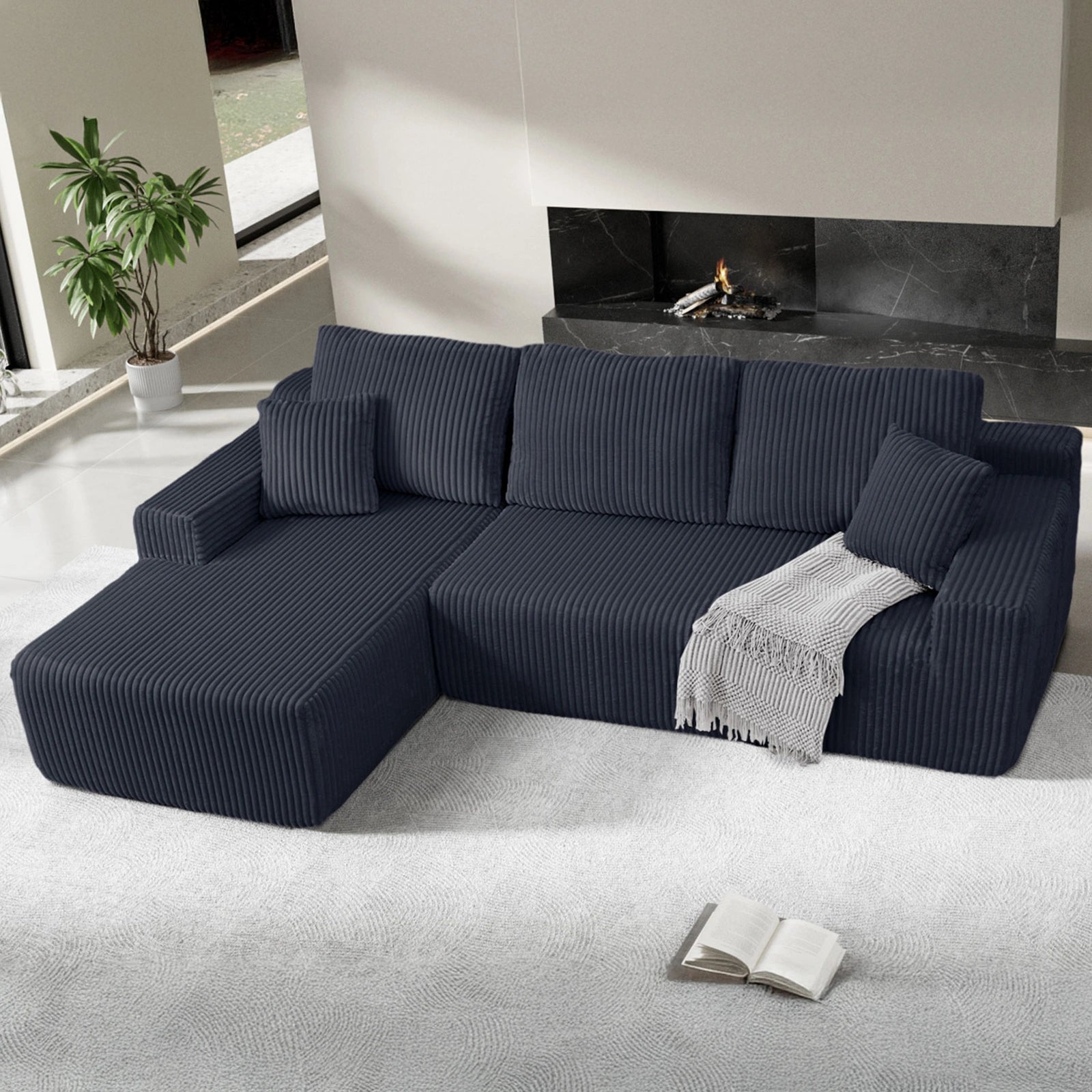 105 Inch L-Shaped Cloud Sectional Couch