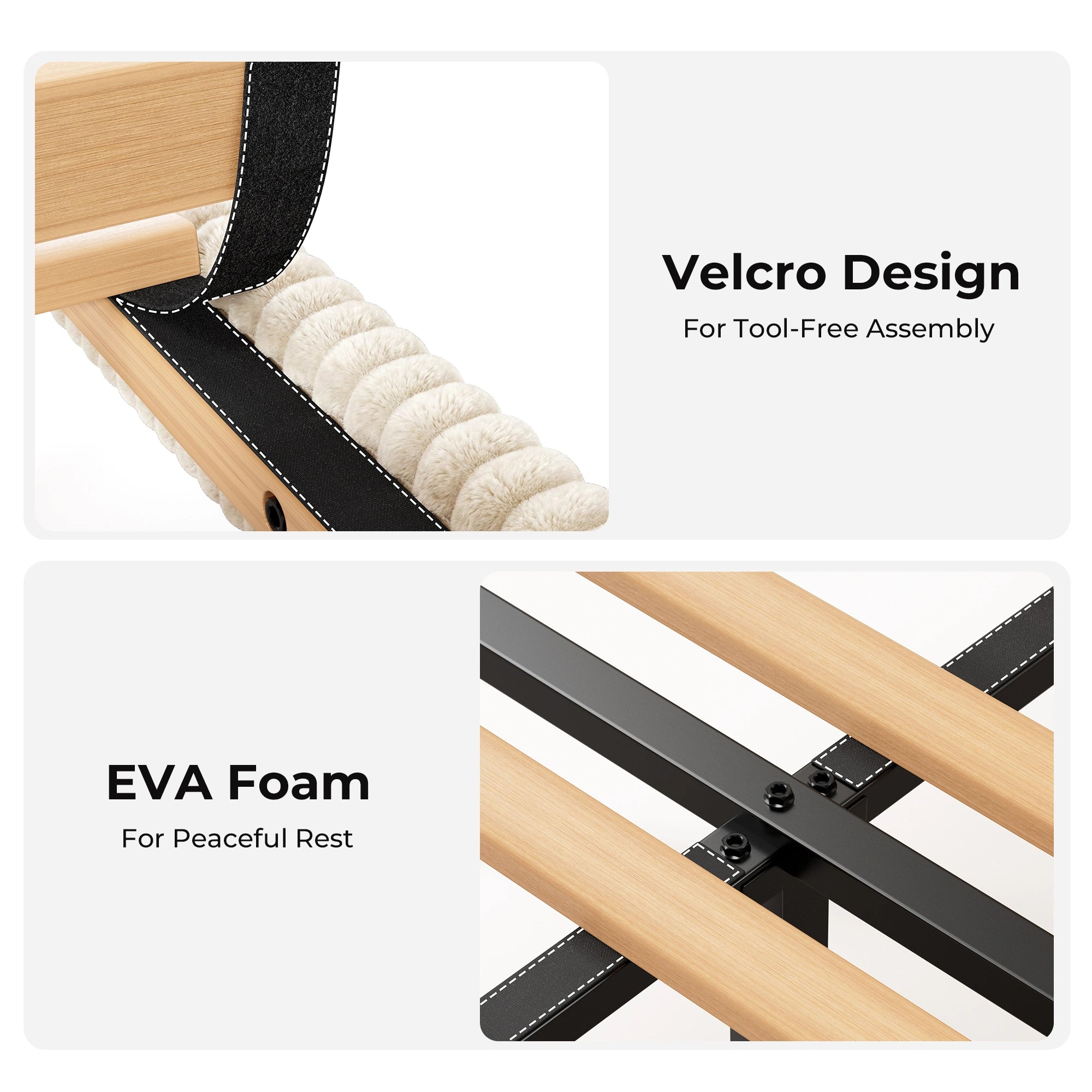 Upholstered Bed Frame with 51" Tall Headboard