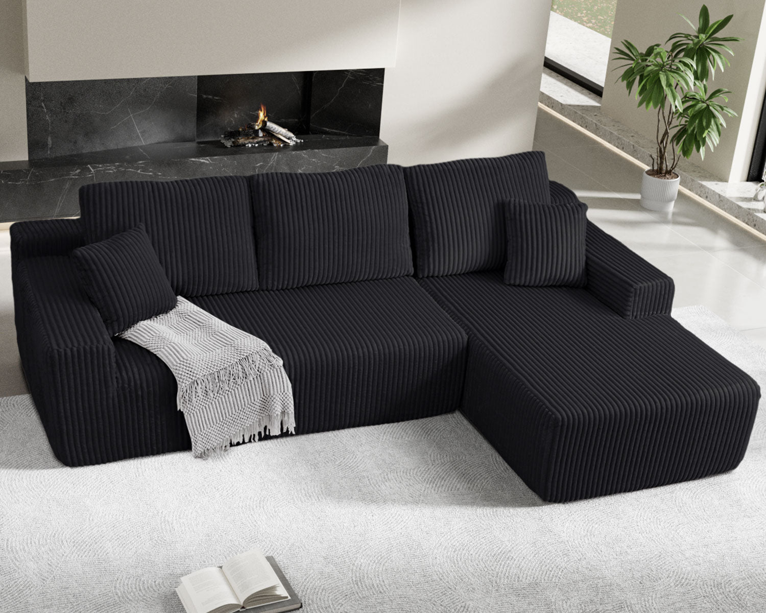 105 Inch L-Shaped Cloud Sectional Couch
