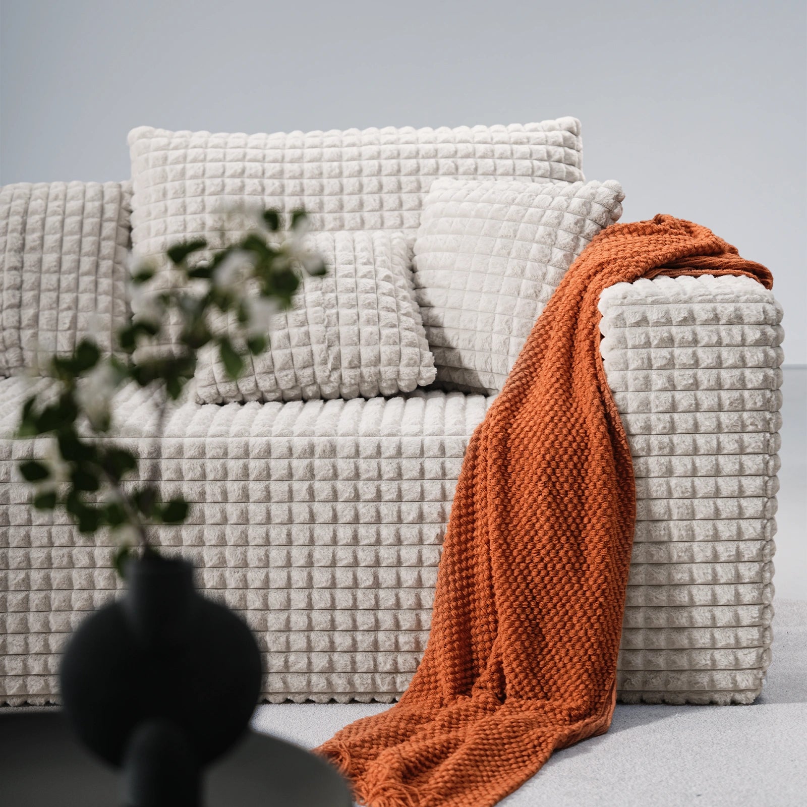 90 Inch 3-Seater Cloud Sectional Sofa