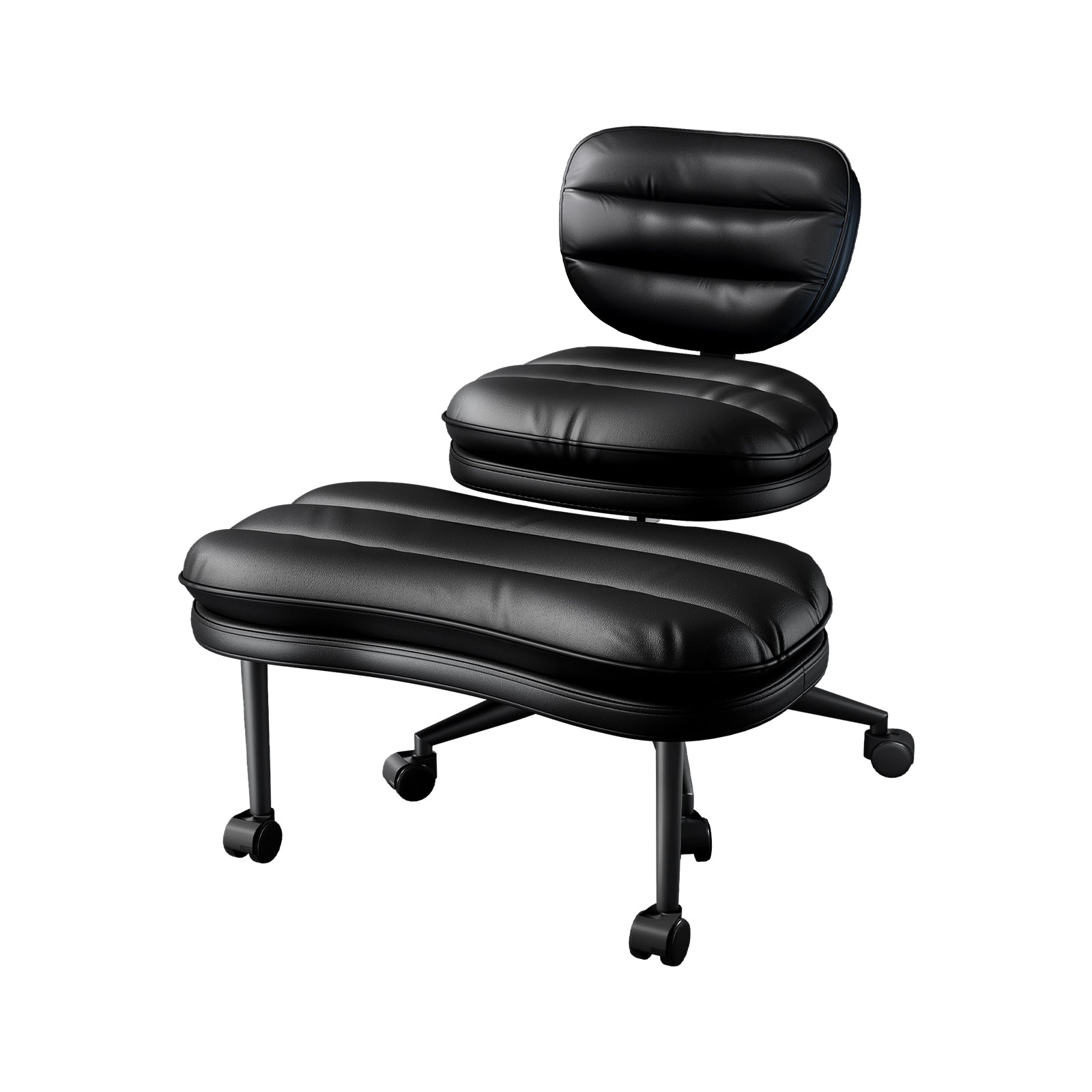 Cross-Legged Swivel Chair with Back Support