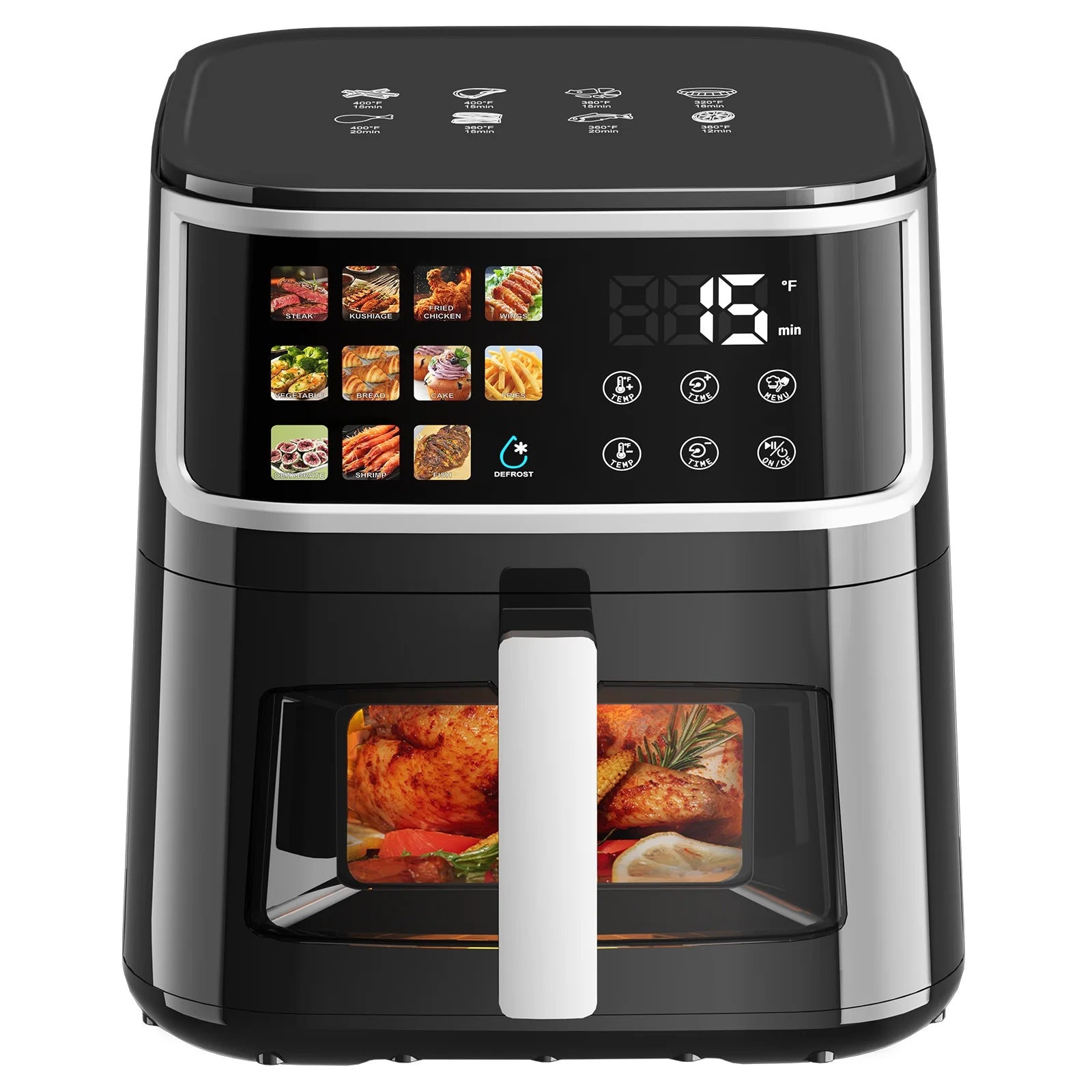 9QT Smart Air Fryer with LED Display & Easy-View Window
