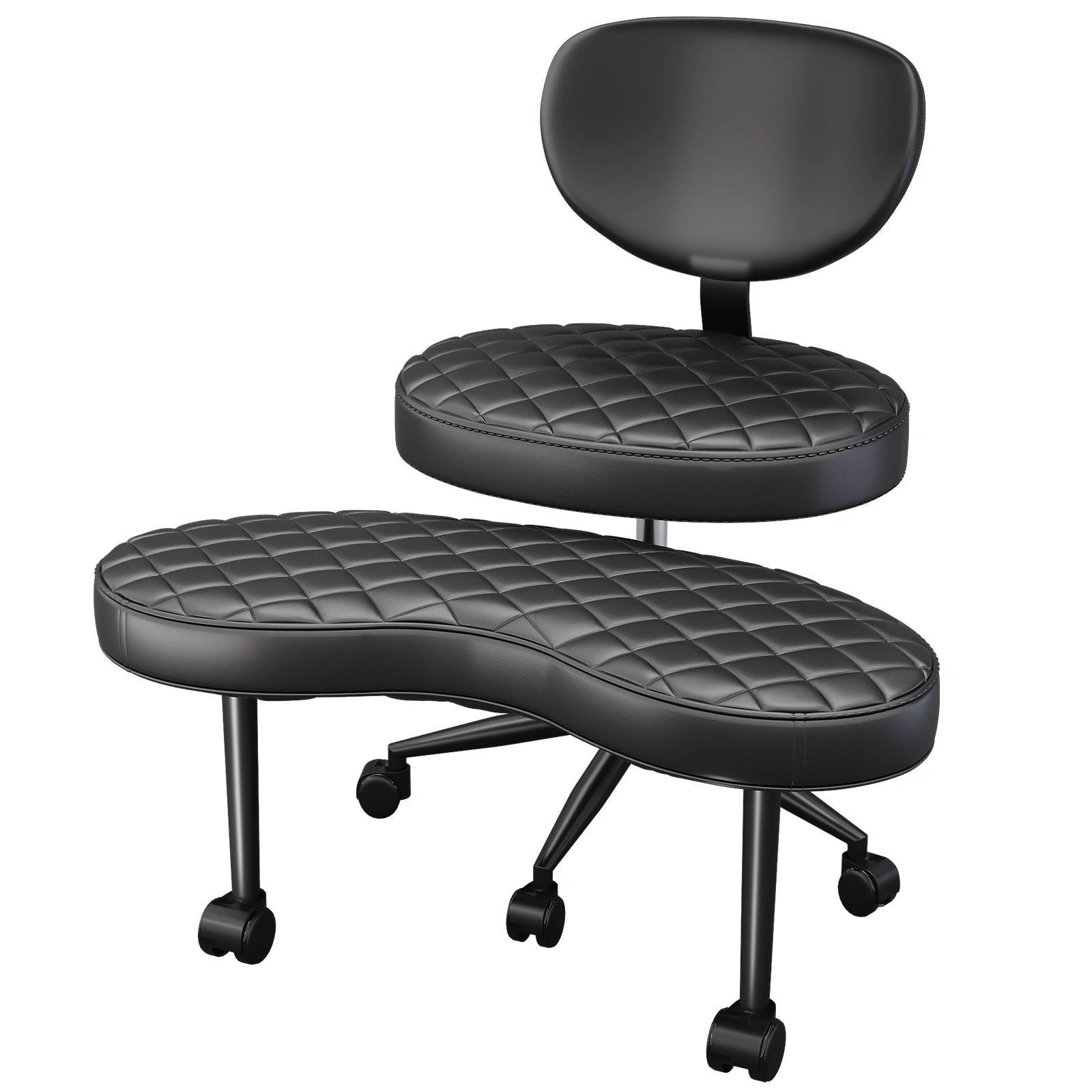 Diamond-Stitch Cross Legged Office Chair