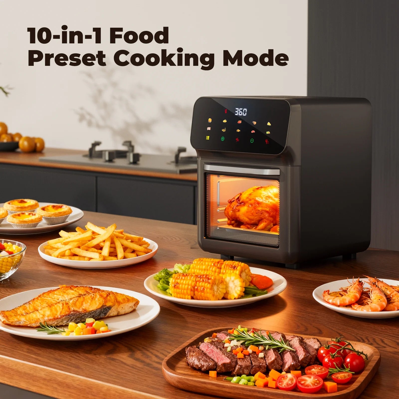 10QT Air Fryer Convection Oven with 10 Preset Cooking Modes
