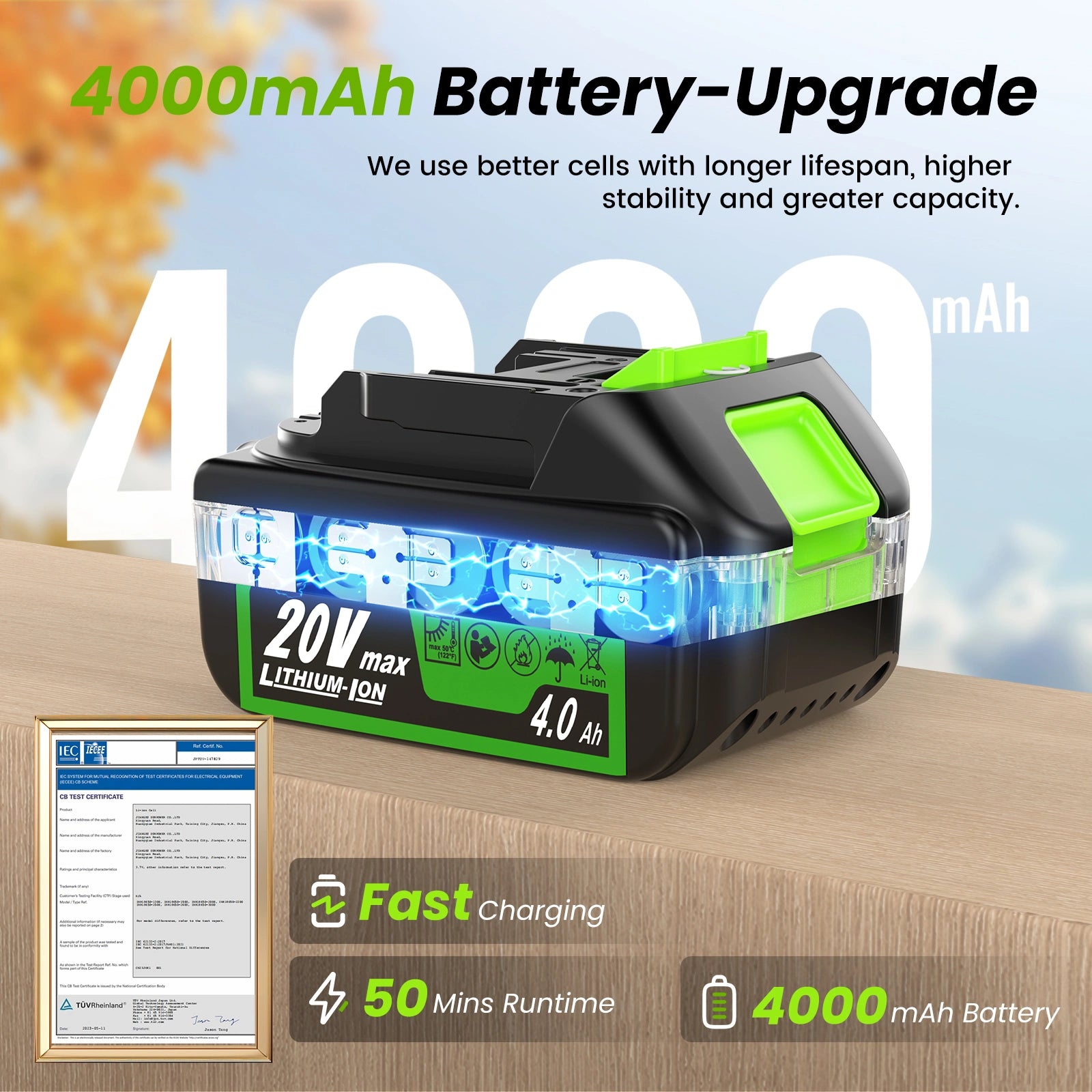 20V 650CFM Cordless Leaf Blower (2 x Batteries and Charger)