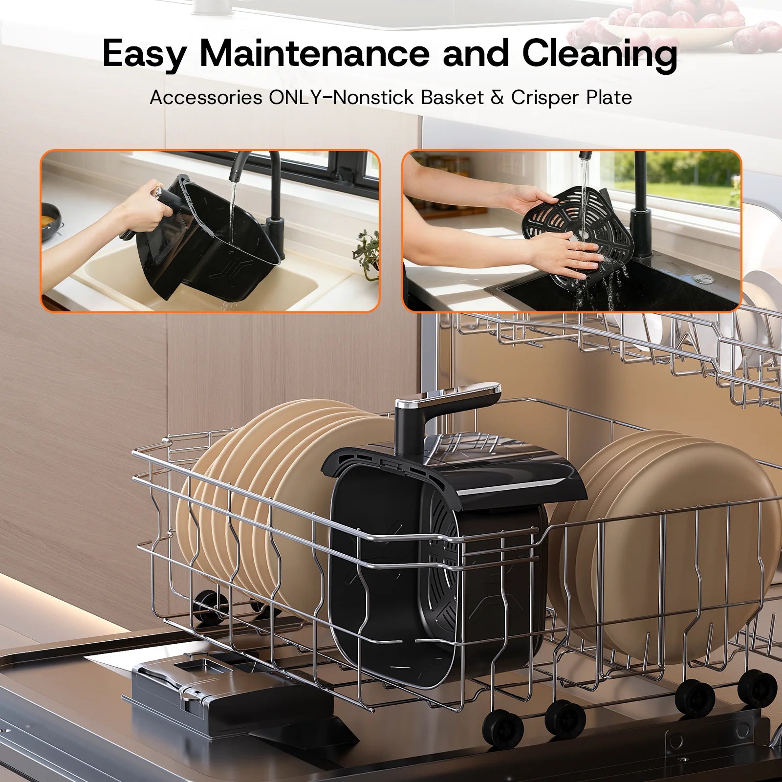 6QT Air Fryer with Clear Window and Smart LED Display