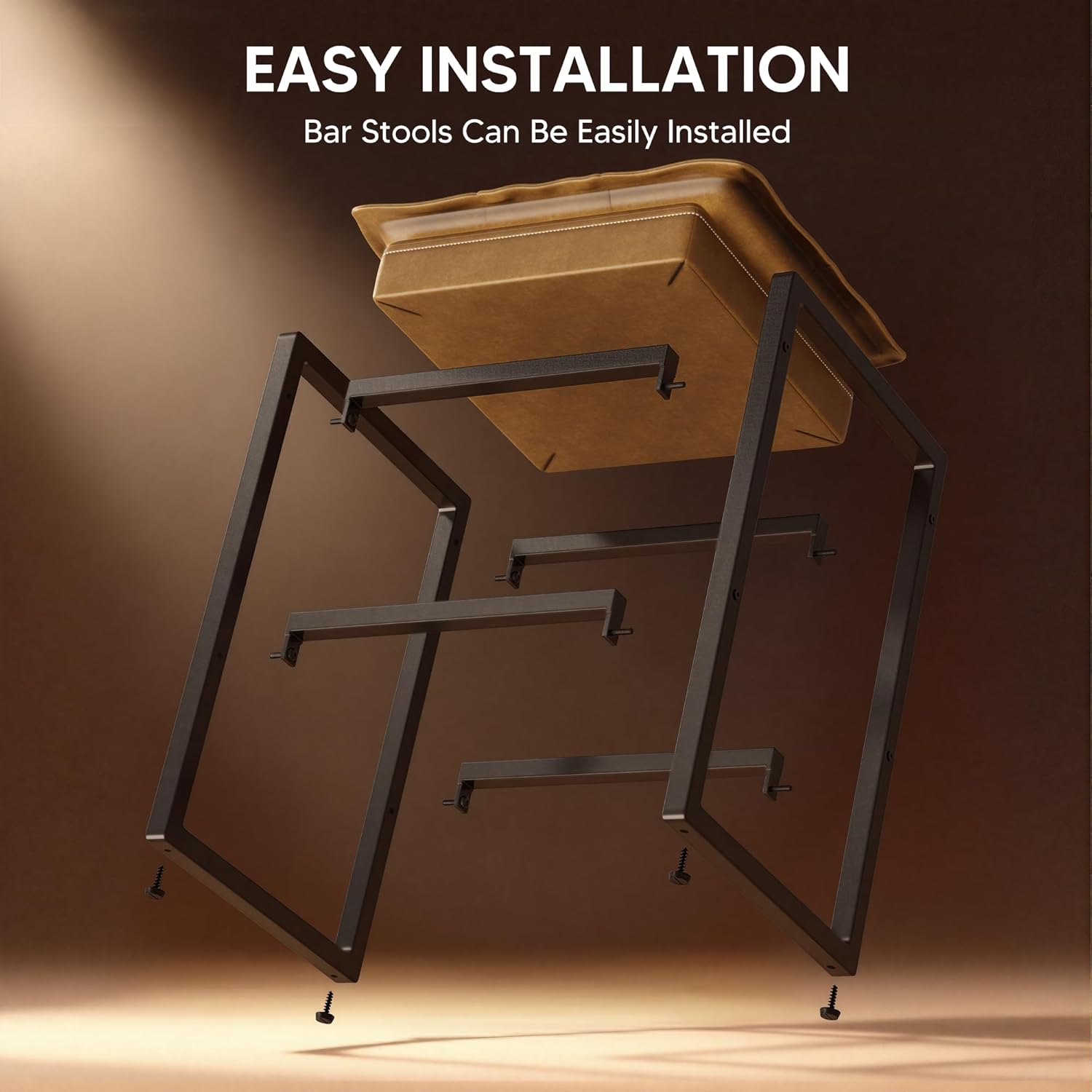 Modern Counter-Height Bar Stools with Double-Layer Cloud Cushions