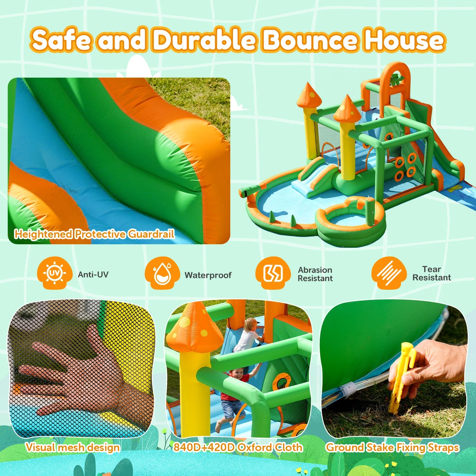 10 in 1  Inflatable Bounce House Water Slide Park