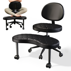 Ergonomic Cross-Legged Swivel Chair with Lumbar Support