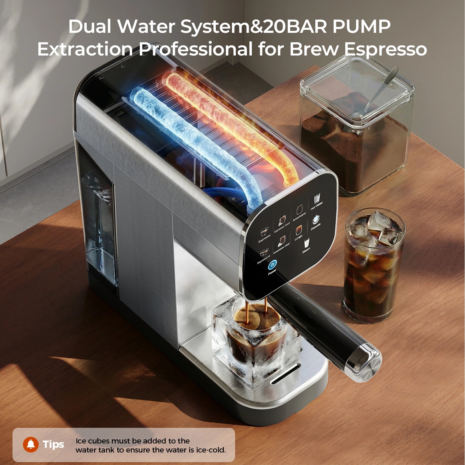 Espresso Stainless Steel Coffee Maker with Color Touchscreen