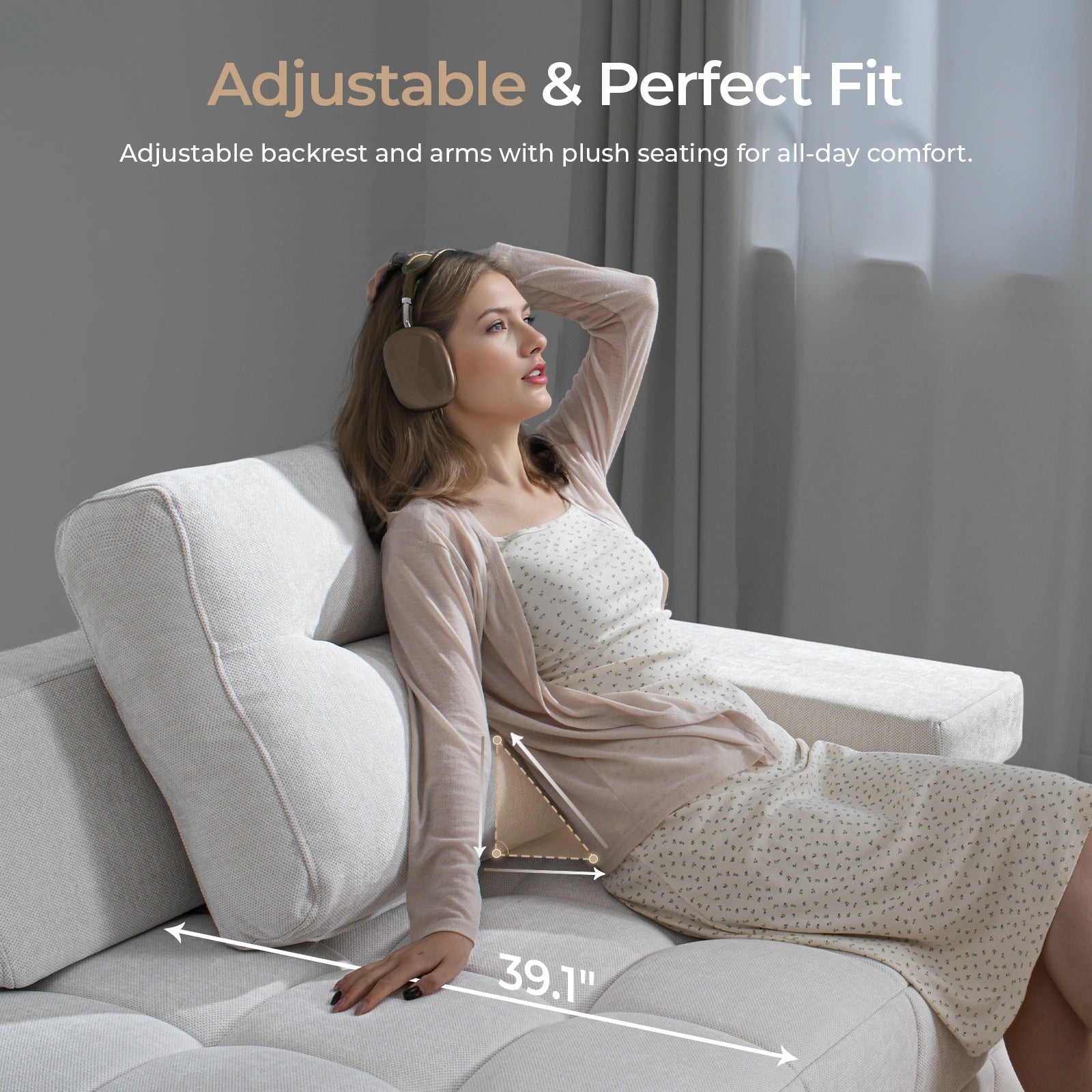 132 Inch Modular Sectional Sofa （3 PCS )