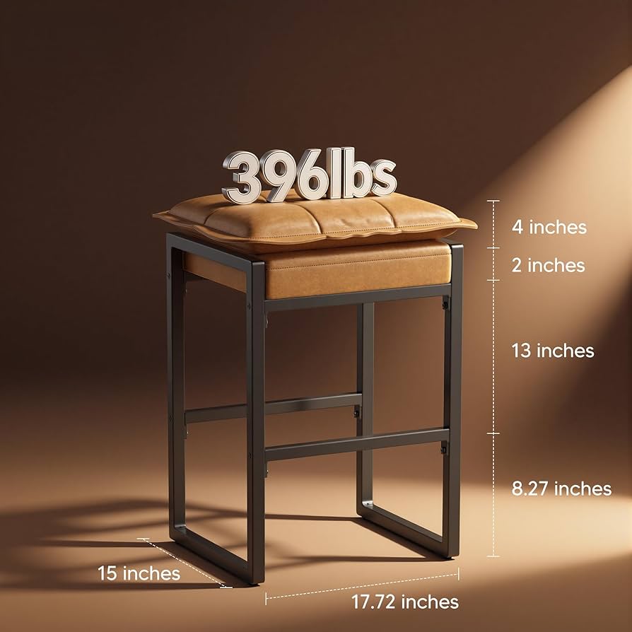 Modern Counter-Height Bar Stools with Double-Layer Cloud Cushions