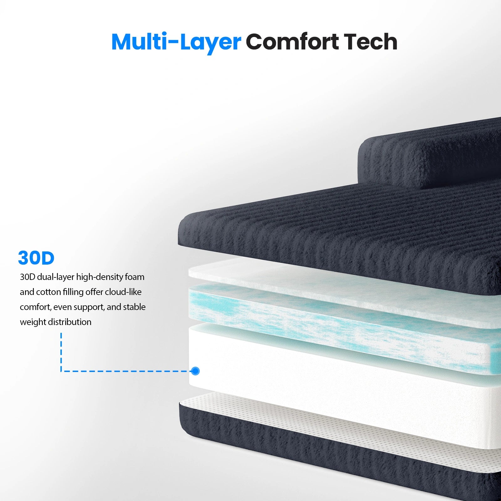 106 Inch Sectional Couch with High Backrest（L-Shape）