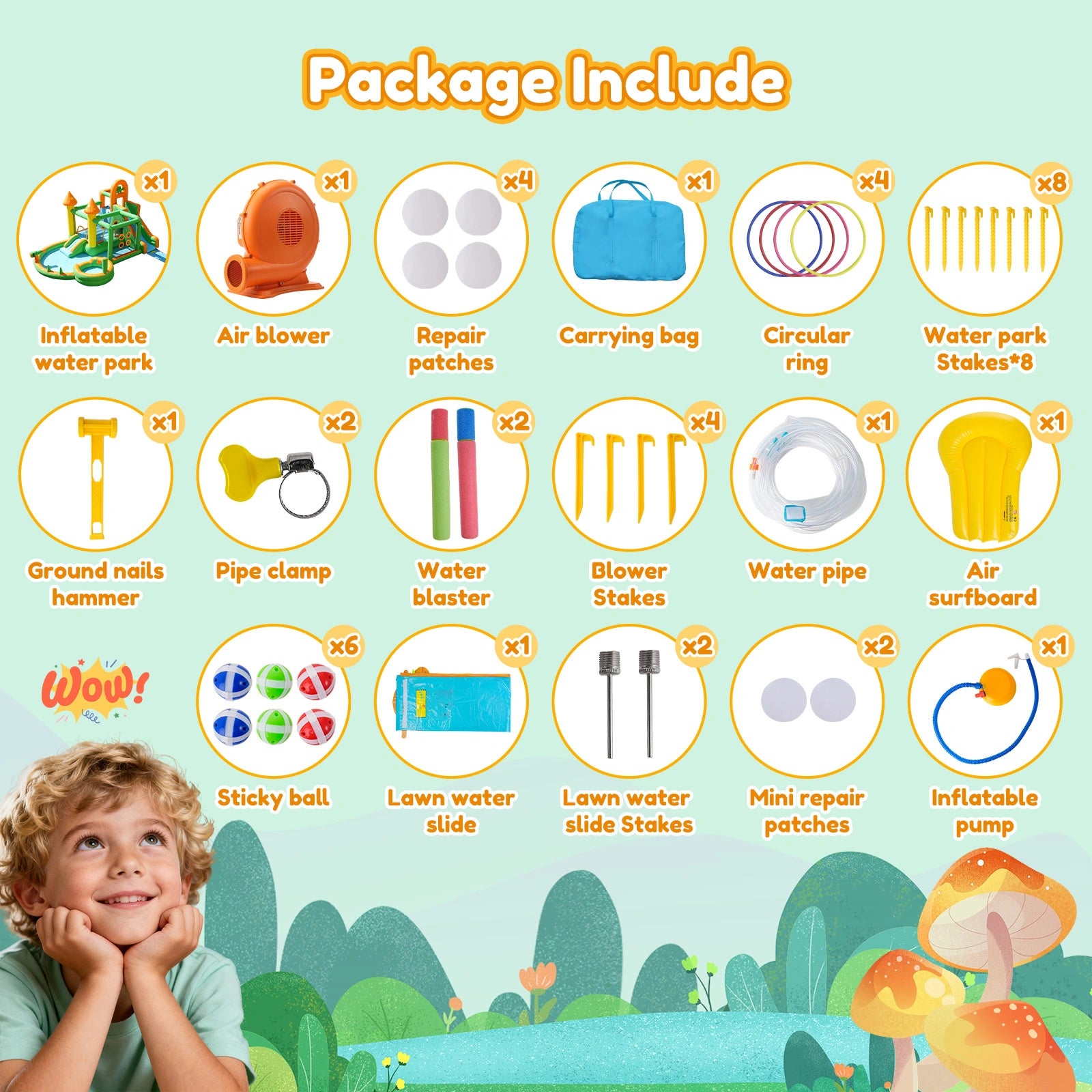 10 in 1  Inflatable Bounce House Water Slide Park