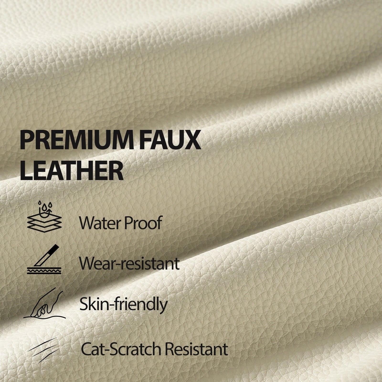 83 Inch Premium PU Leather Sofa with 2 Pillows
