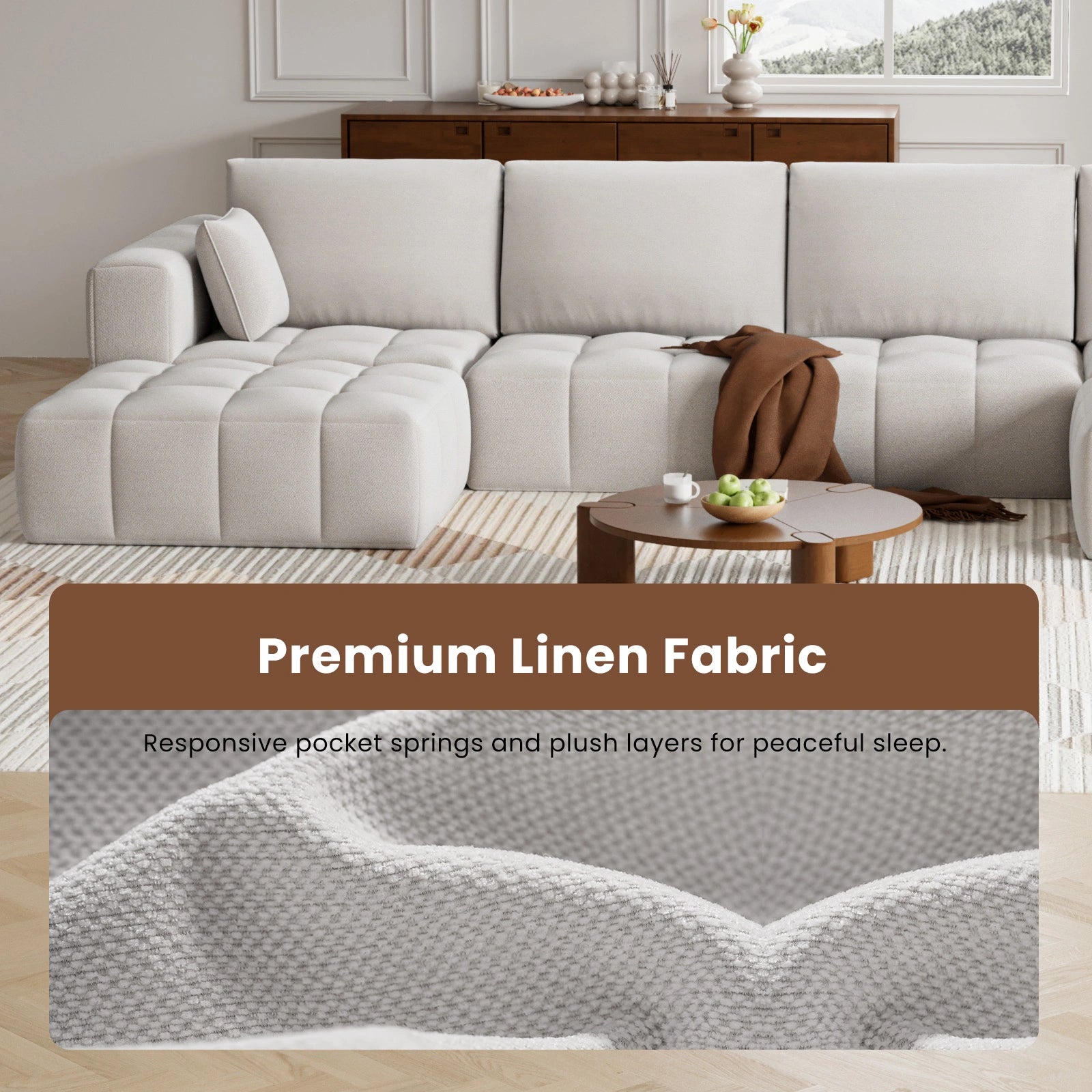 147 Inch Modular Sectional Sofa（6 PCS）