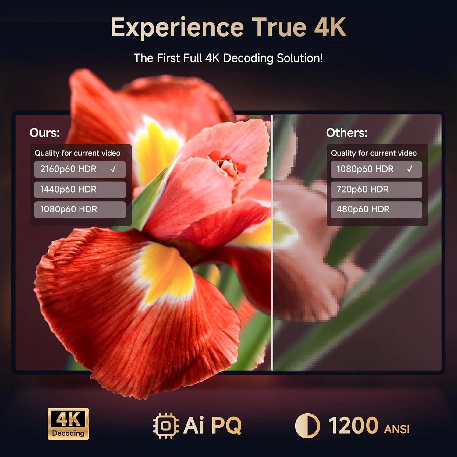 4K Projector with Netflix& Dolby Audio