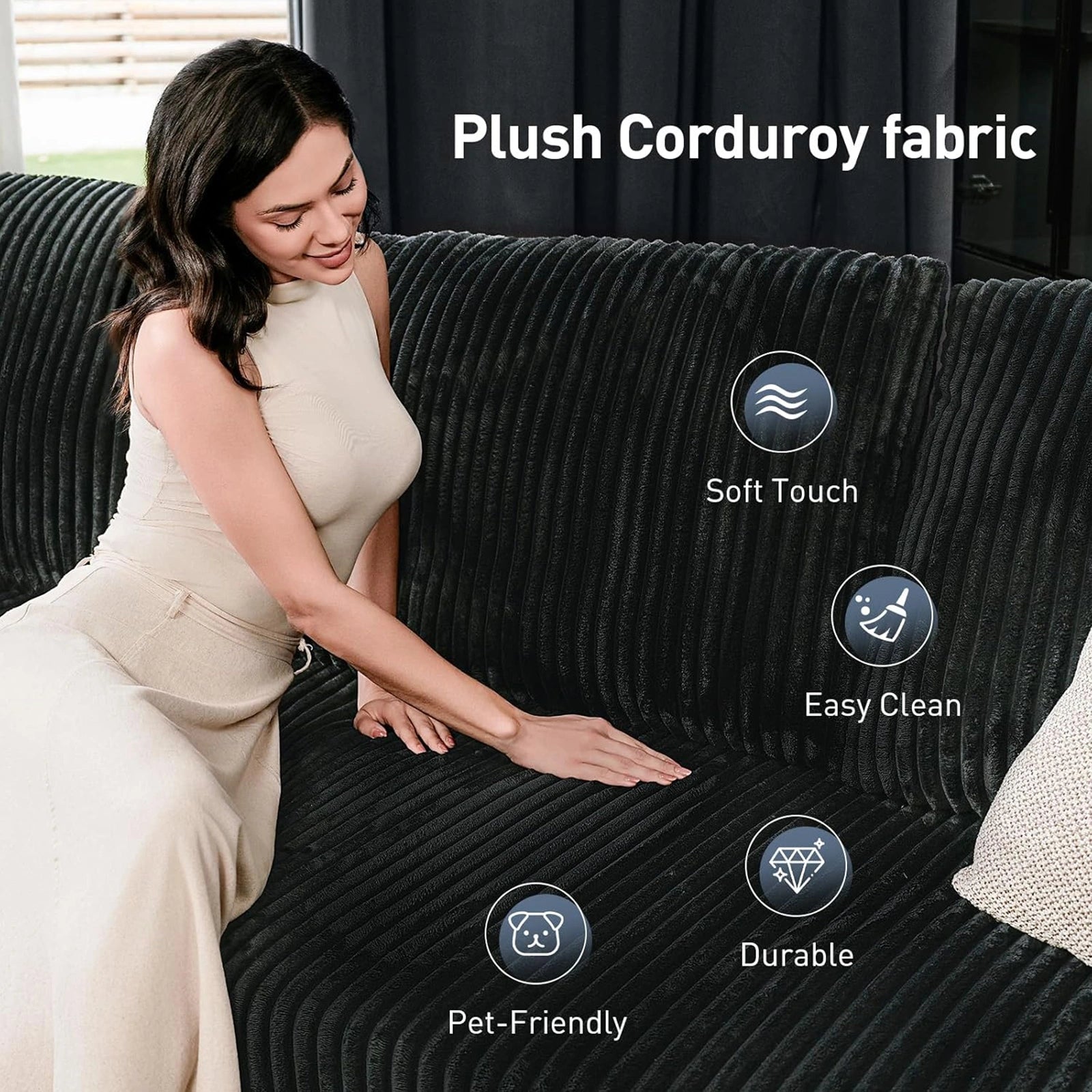 105 Inch L-Shaped Cloud Sectional Couch