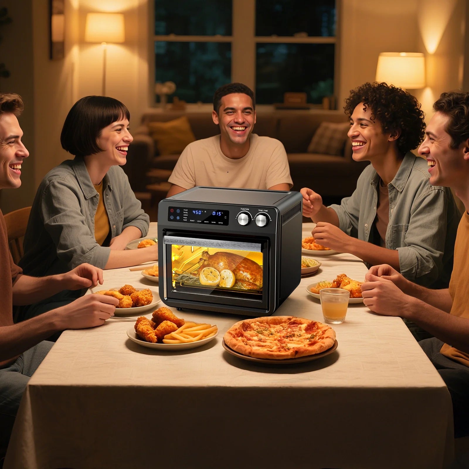 26QT Air Fryer Oven ,1800W,Black