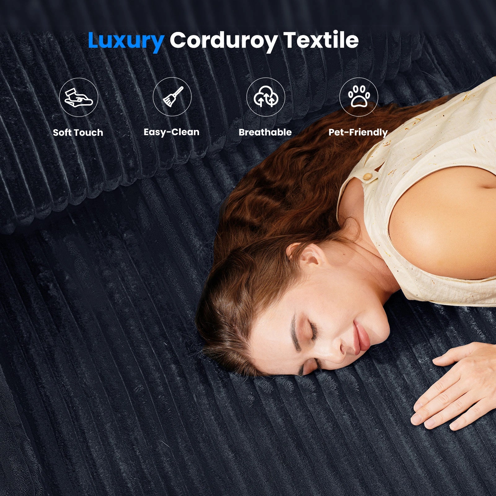 106 Inch Sectional Couch with High Backrest（L-Shape）