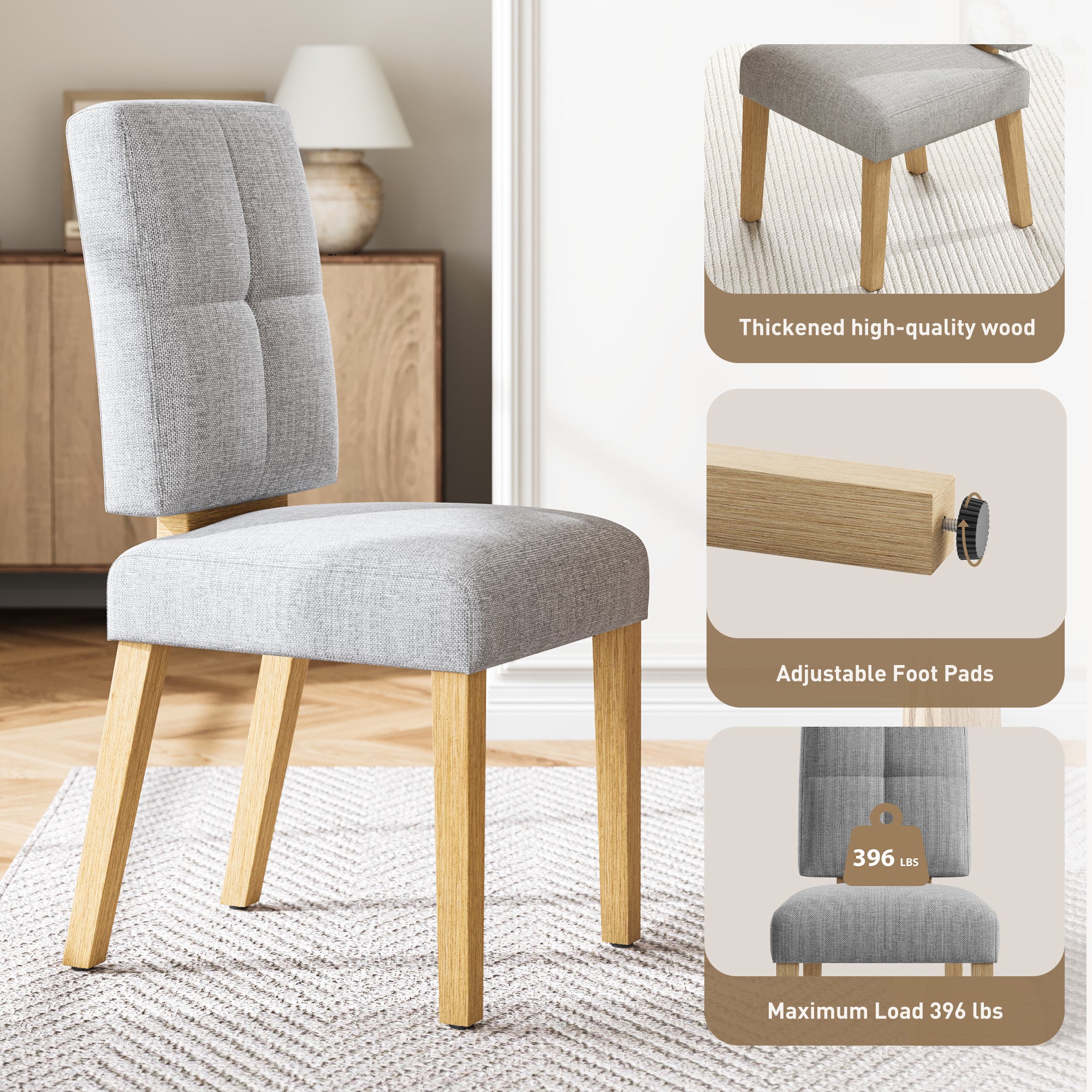 Modern Wooden Dining Chair– Set of 2/4/6