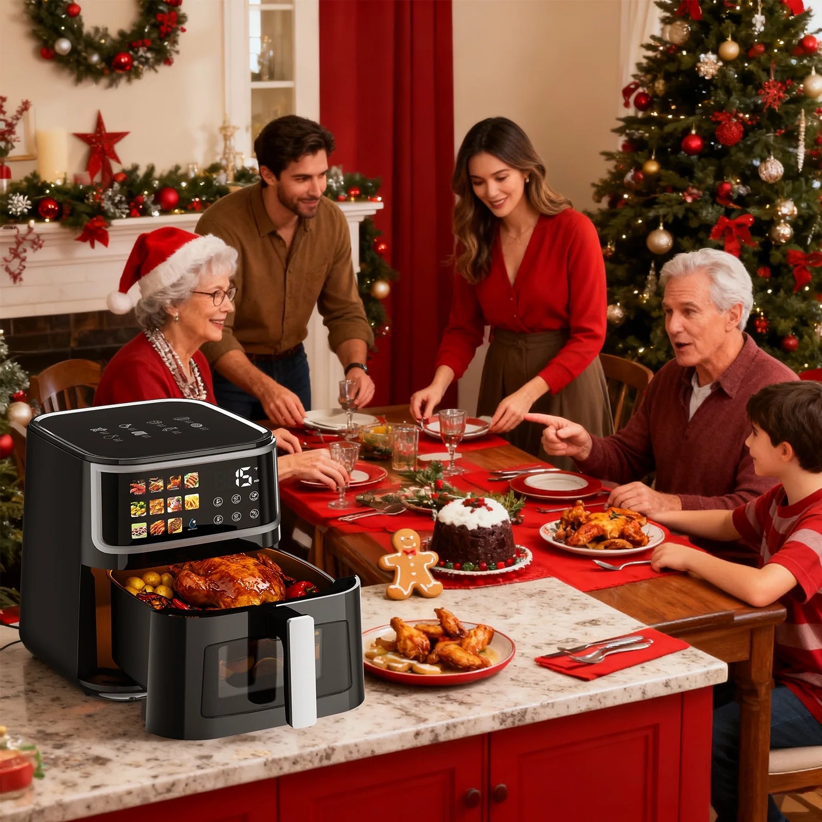 9QT Smart Air Fryer with LED Display & Easy-View Window