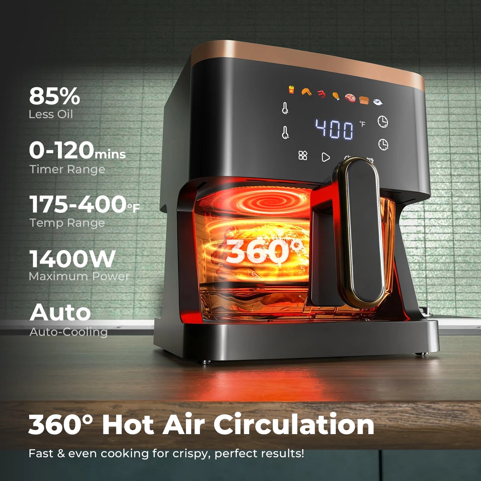 5QT 7-in-1 Air Fryer with LED Touchscreen