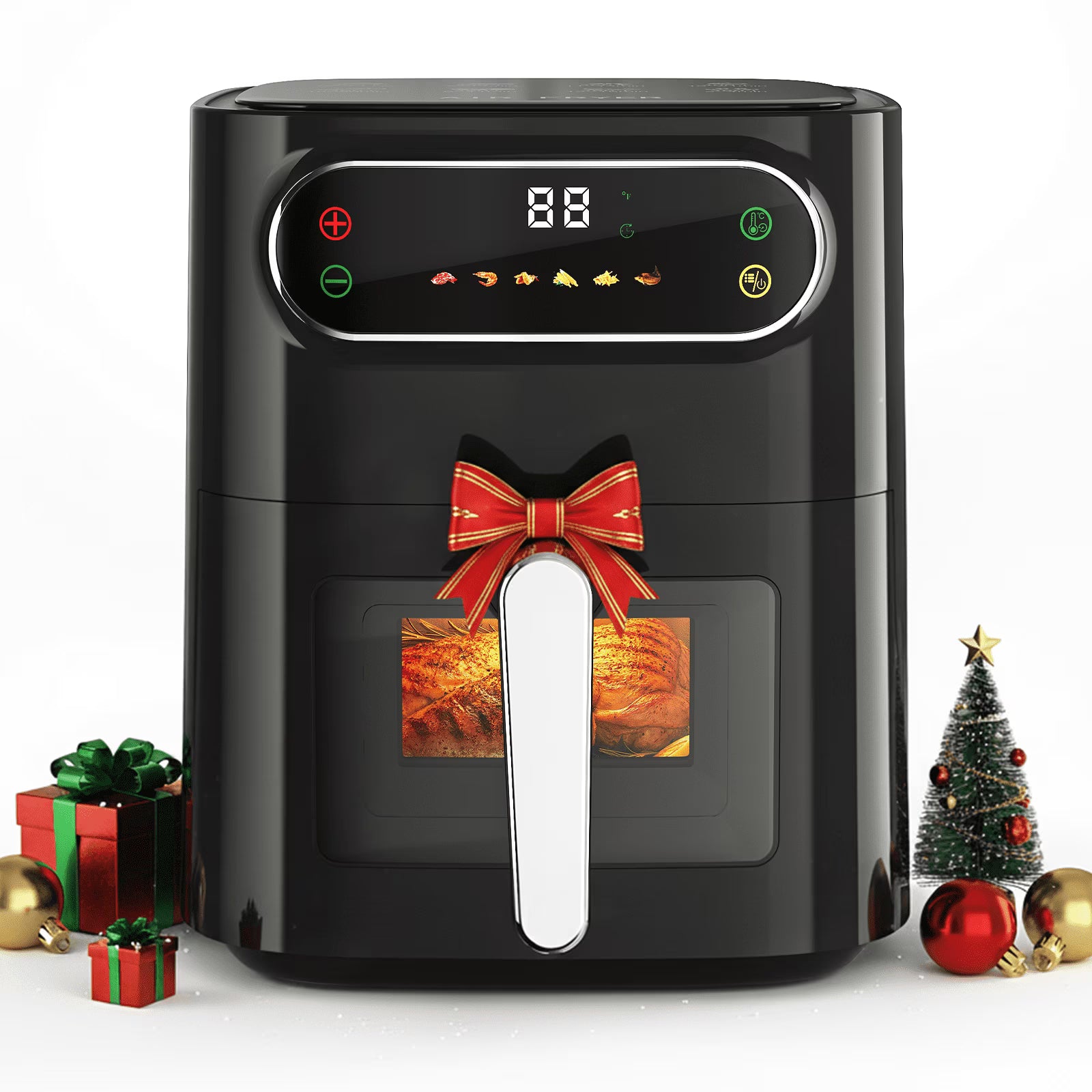 6QT Air Fryer with Clear Window and Smart LED Display