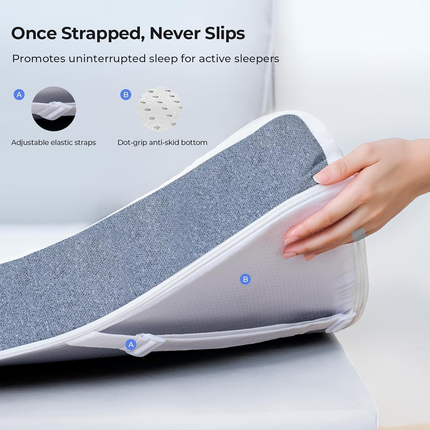 Cooling Mattress Topper with Cooling Gel & Bamboo Charcoal Memory Foam，Removable Cover