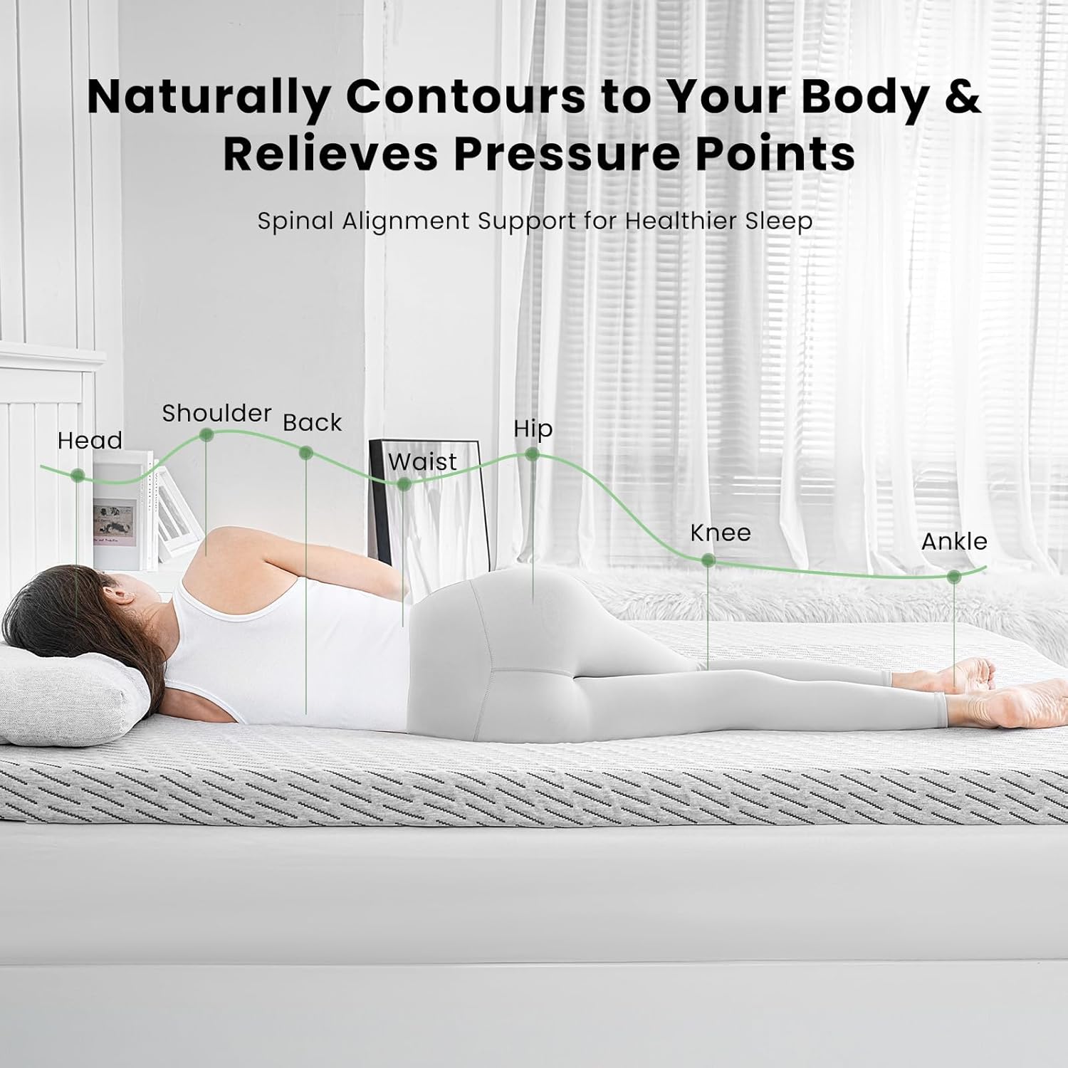 Bamboo Mattress Topper with Cooling Gel & Bamboo Charcoal Memory Foam，Removable Cover