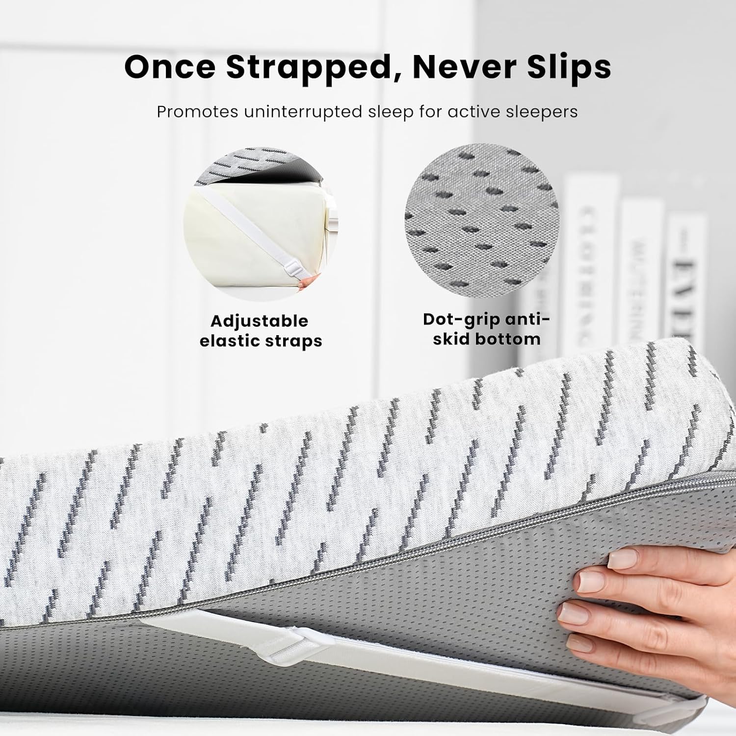Bamboo Mattress Topper with Cooling Gel & Bamboo Charcoal Memory Foam，Removable Cover