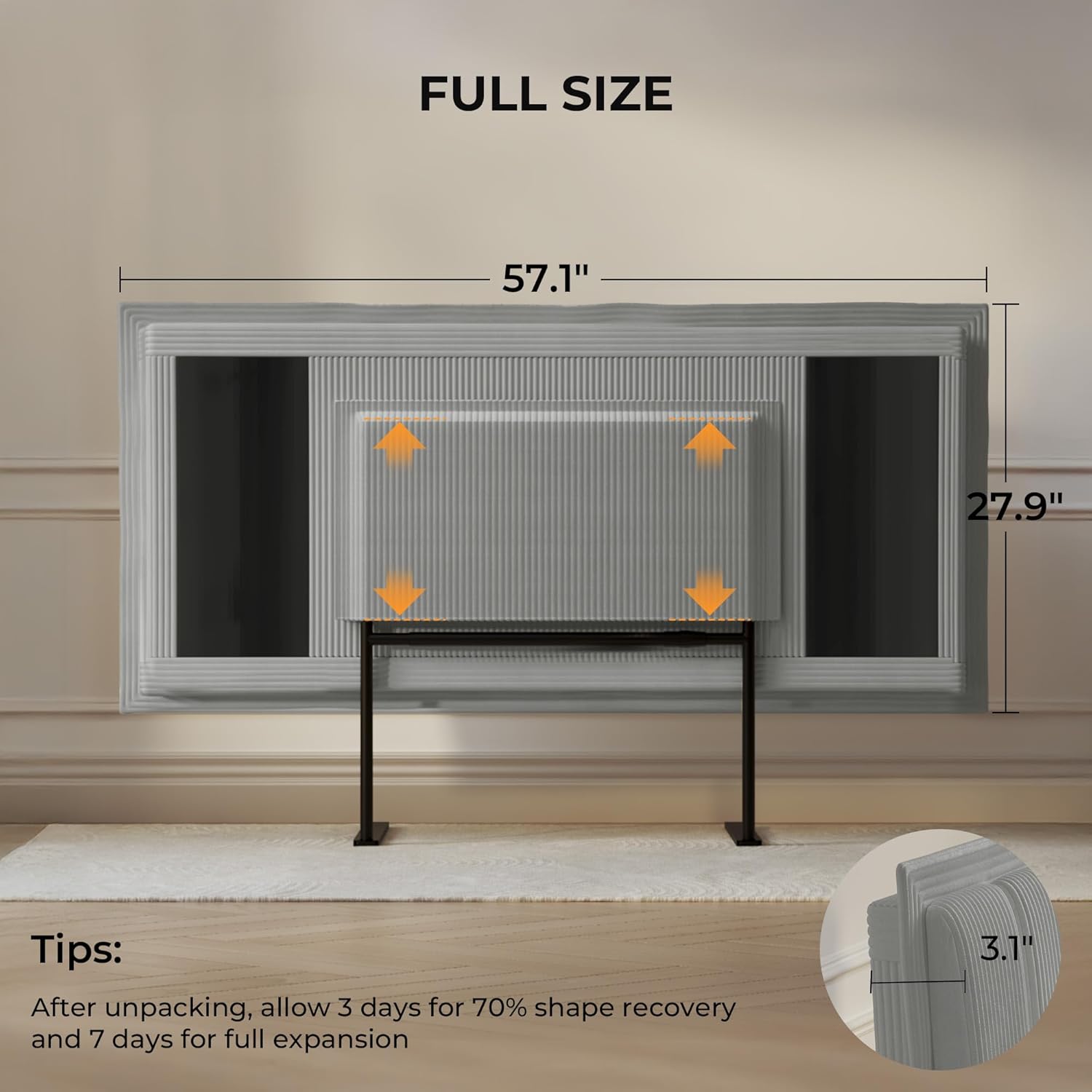Upholstered DIY Headboard with Metal Frame and Adhesive Strip