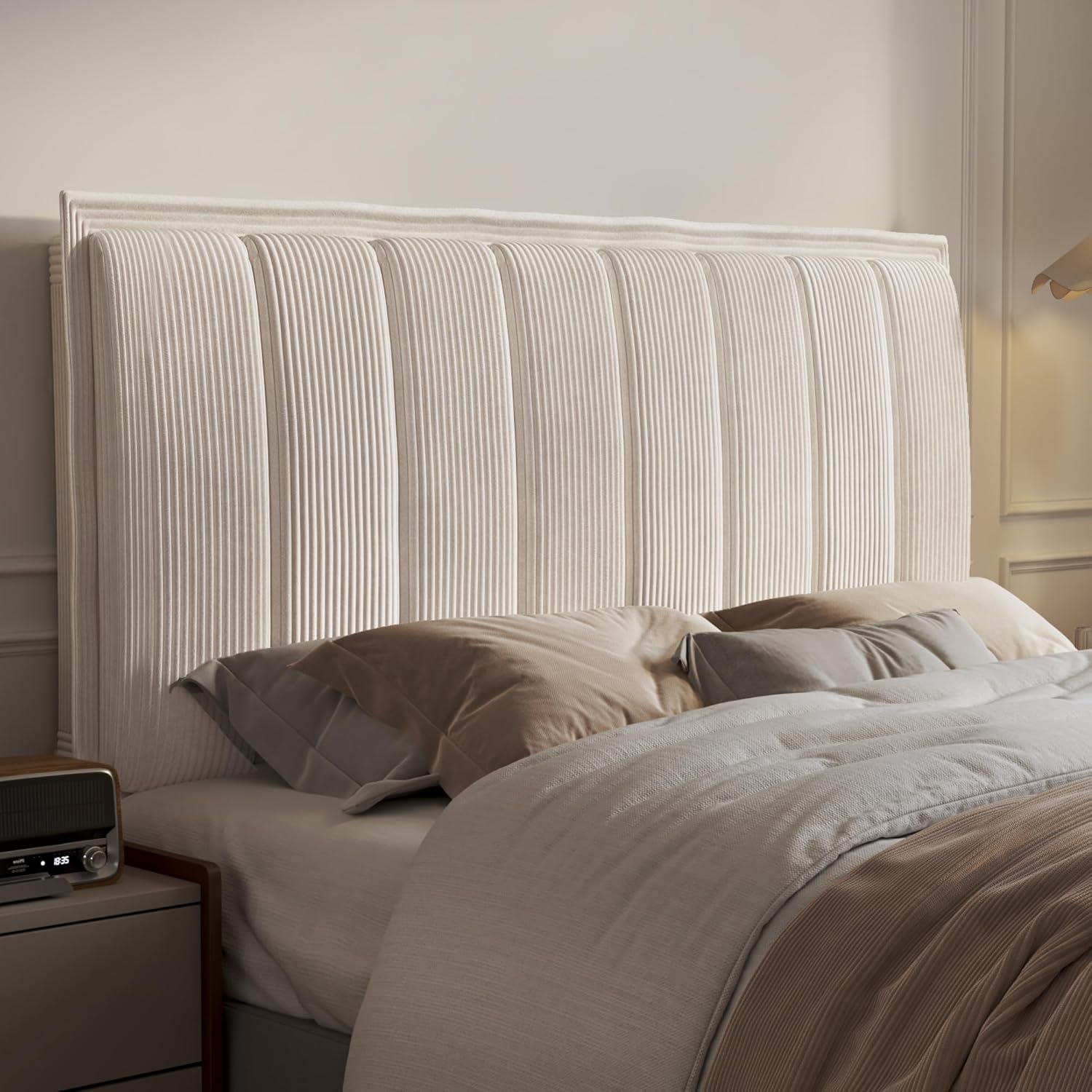 Upholstered DIY Headboard with Metal Frame and Adhesive Strip