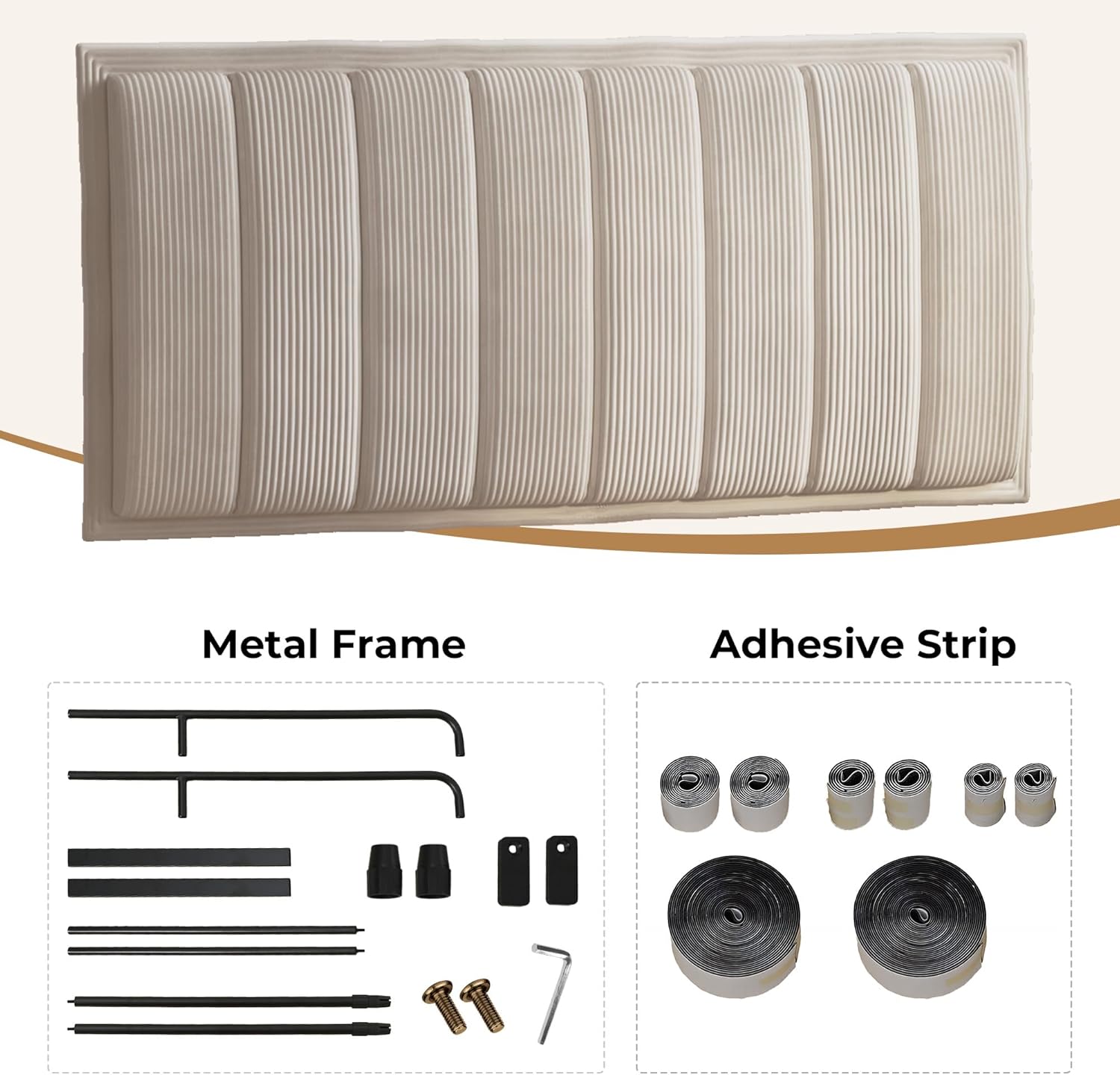 Upholstered DIY Headboard with Metal Frame and Adhesive Strip