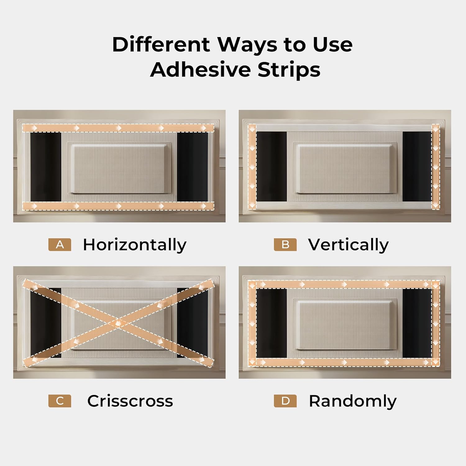 Upholstered DIY Headboard with Metal Frame and Adhesive Strip