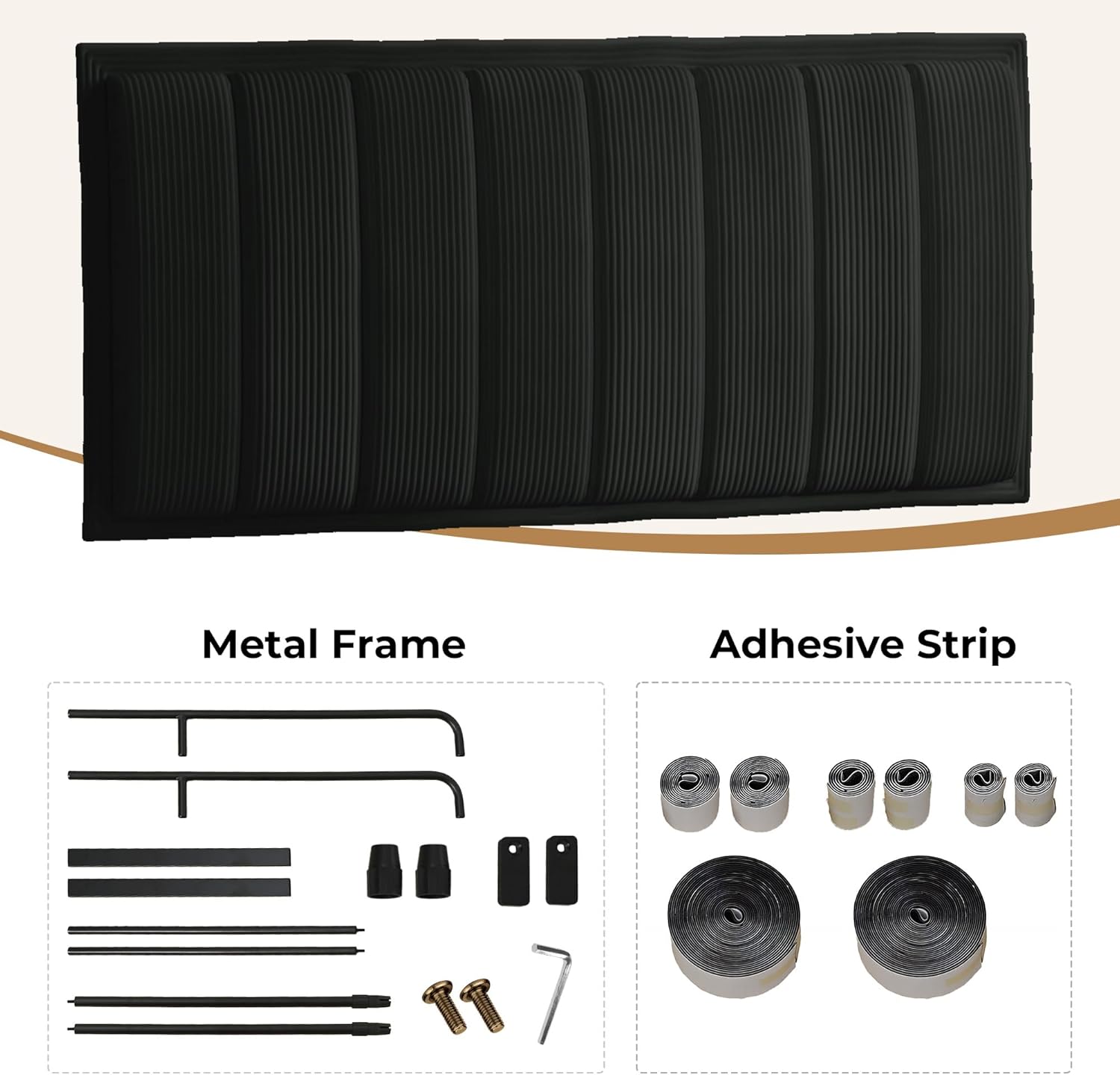 Upholstered DIY Headboard with Metal Frame and Adhesive Strip