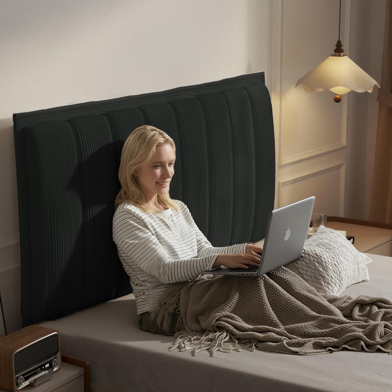 Upholstered DIY Headboard with Metal Frame and Adhesive Strip