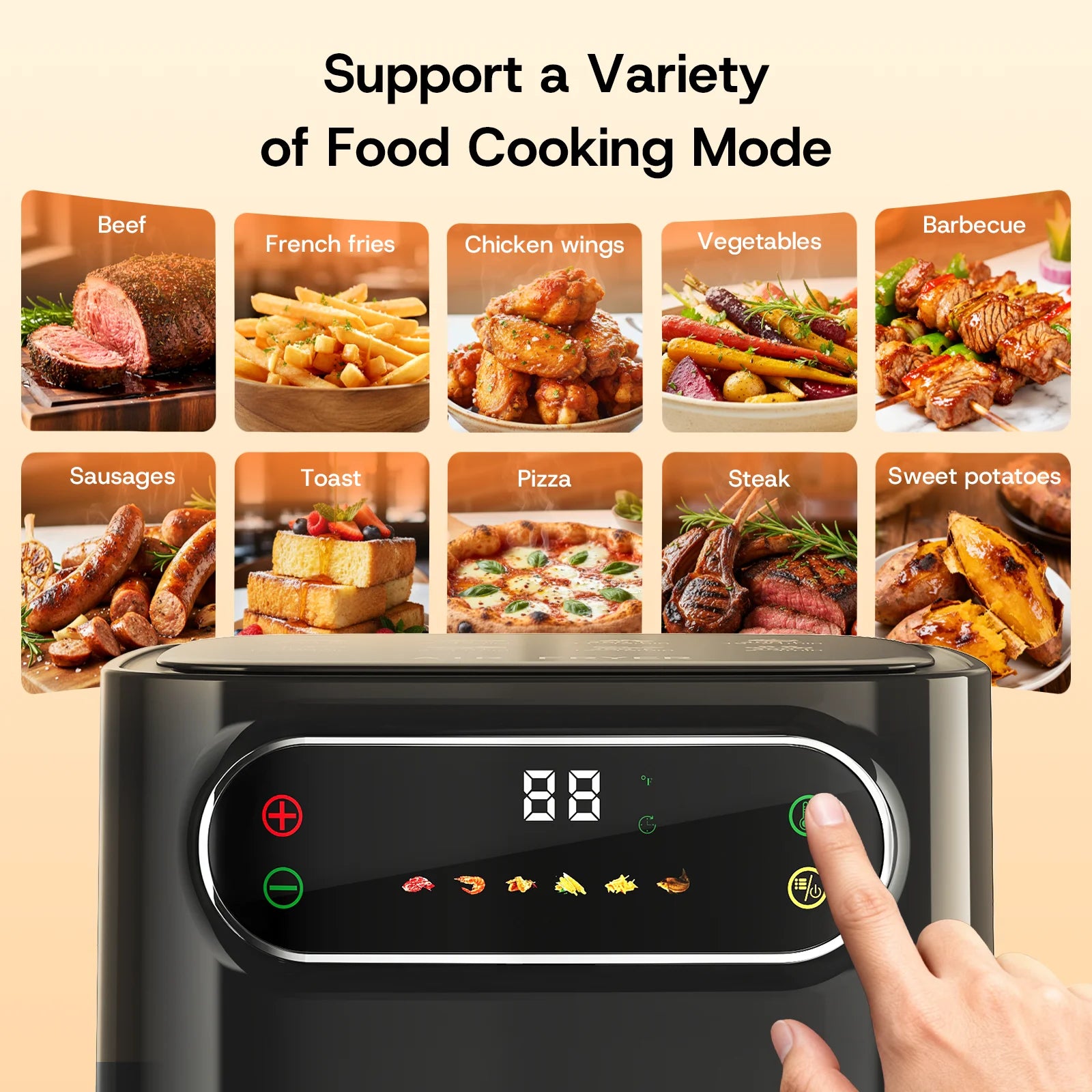 AF31 6QT Air Fryer with Clear Window and Smart LED Display