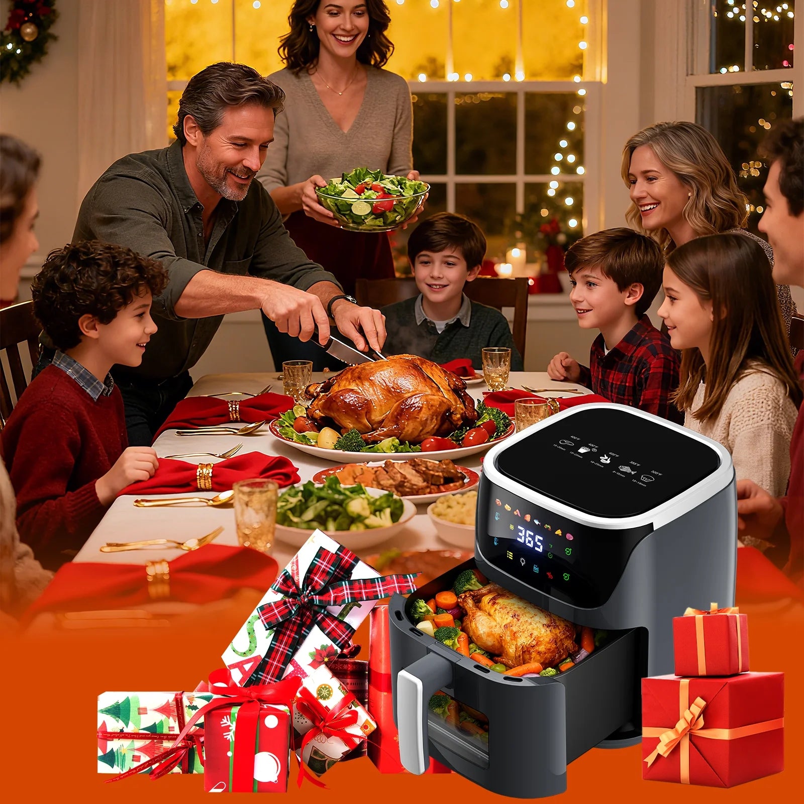 8QT Air Fryer with LED Touchscreen & 8 Preset Modes