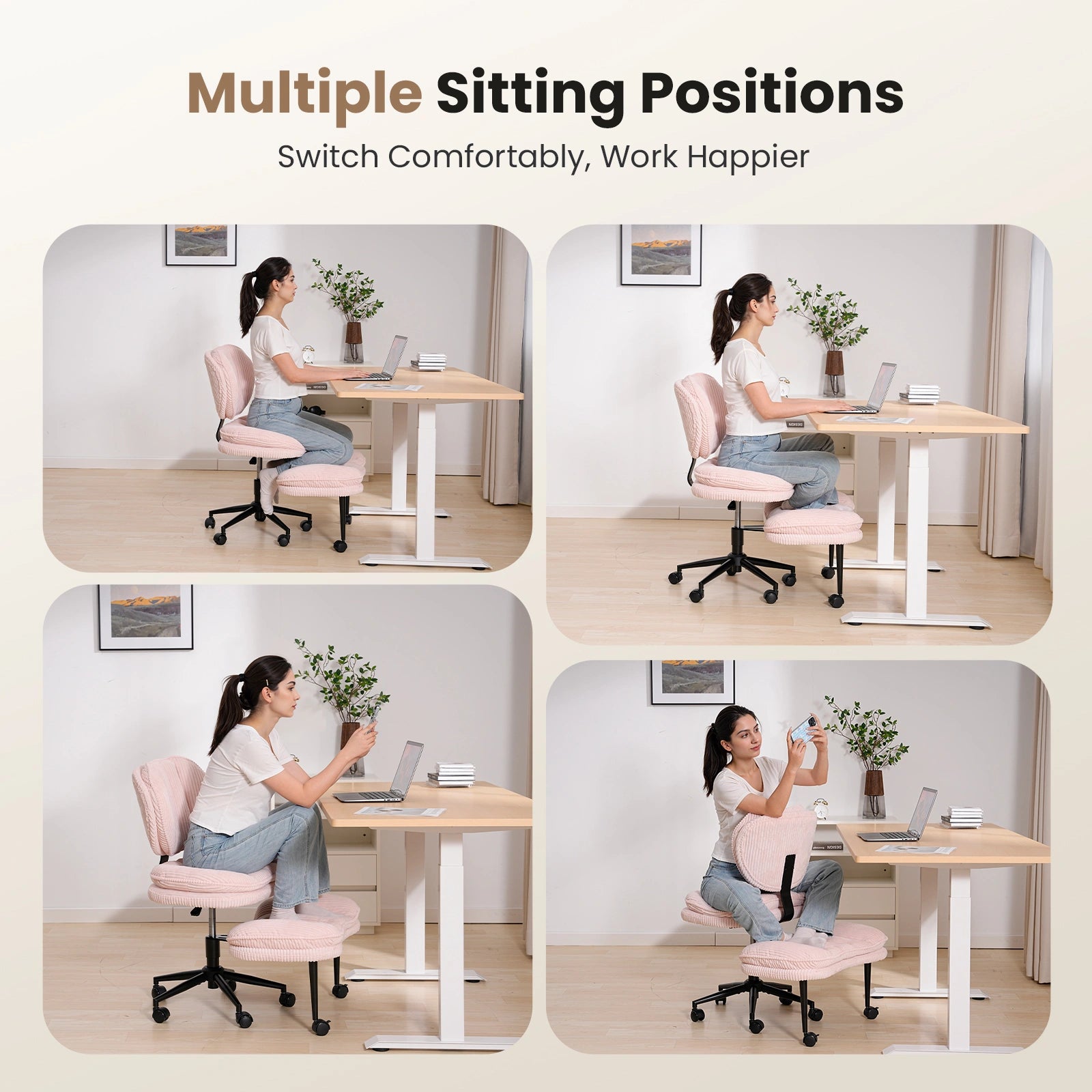 LPTYZ03 Criss Cross Office Chair, Extra-Wide Multi-Position Cloud Desk Chair
