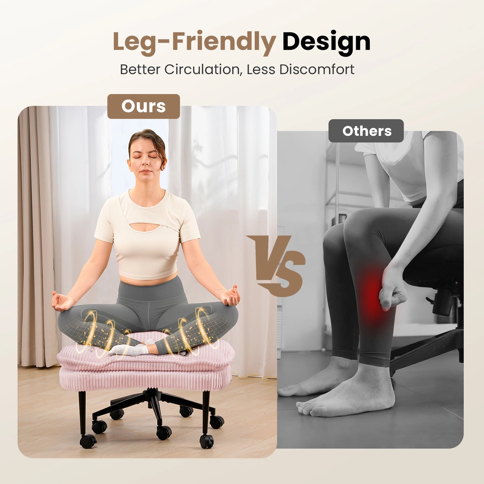 LPTYZ03 Criss Cross Office Chair, Extra-Wide Multi-Position Cloud Desk Chair