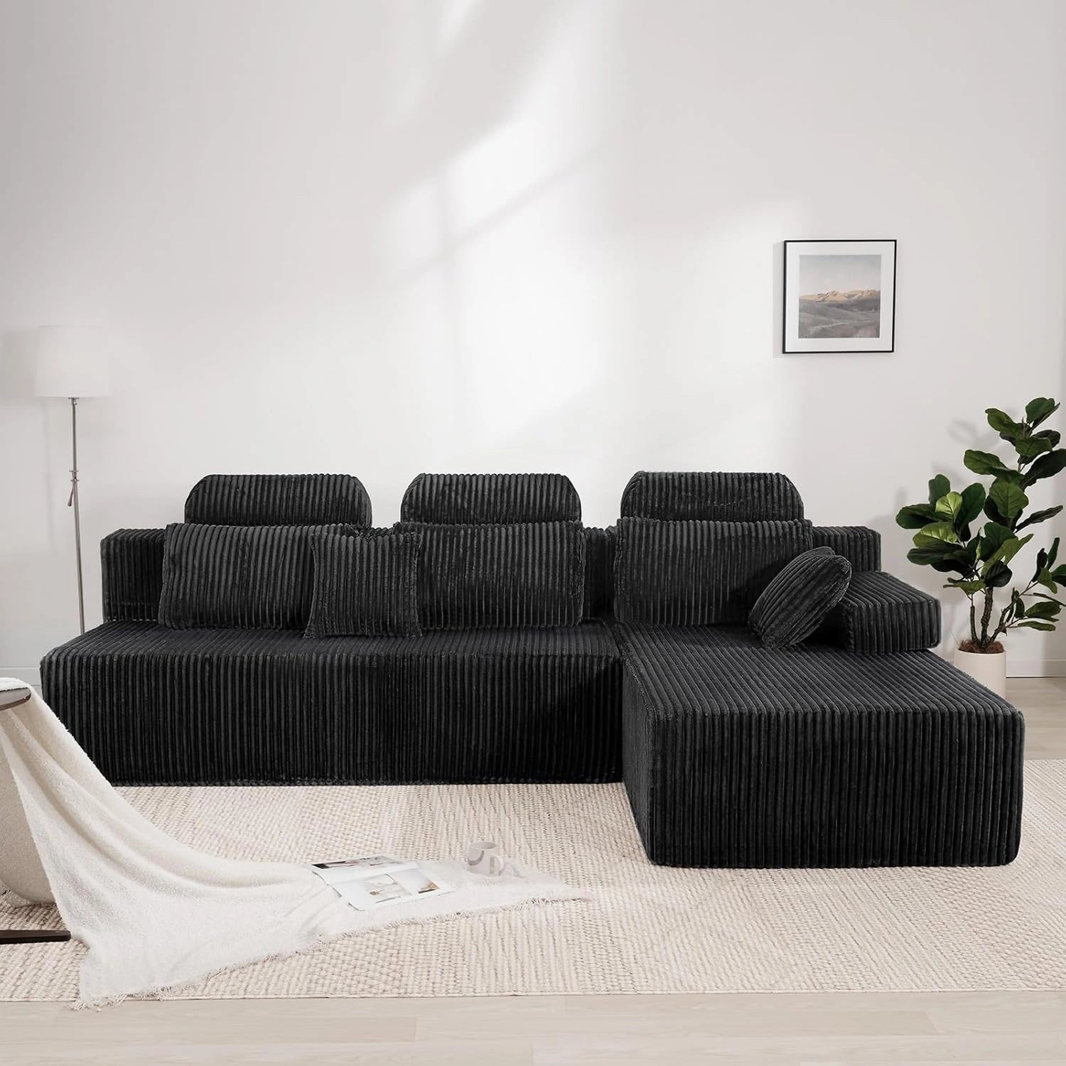 LH08 106 Inch Sectional Couch with High Backrest（L-Shape）
