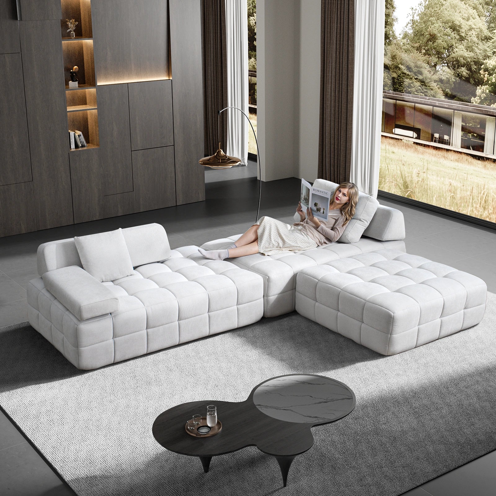 132 Inch Modular Sectional Sofa （3 PCS )