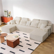 LH09 141 Inch Cloud Sectional Couch with High Backrest（U-Shaped）