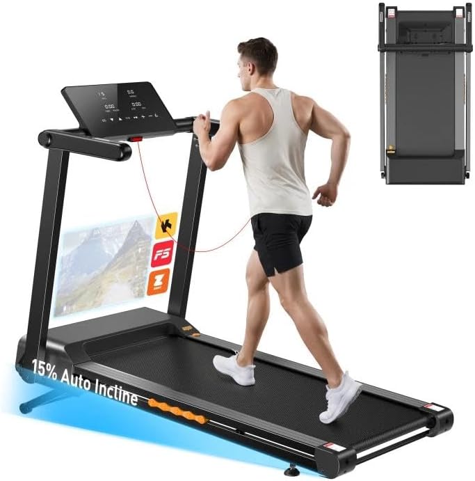 JT60 Foldable Treadmill with 15° Auto Incline Walking Pad
