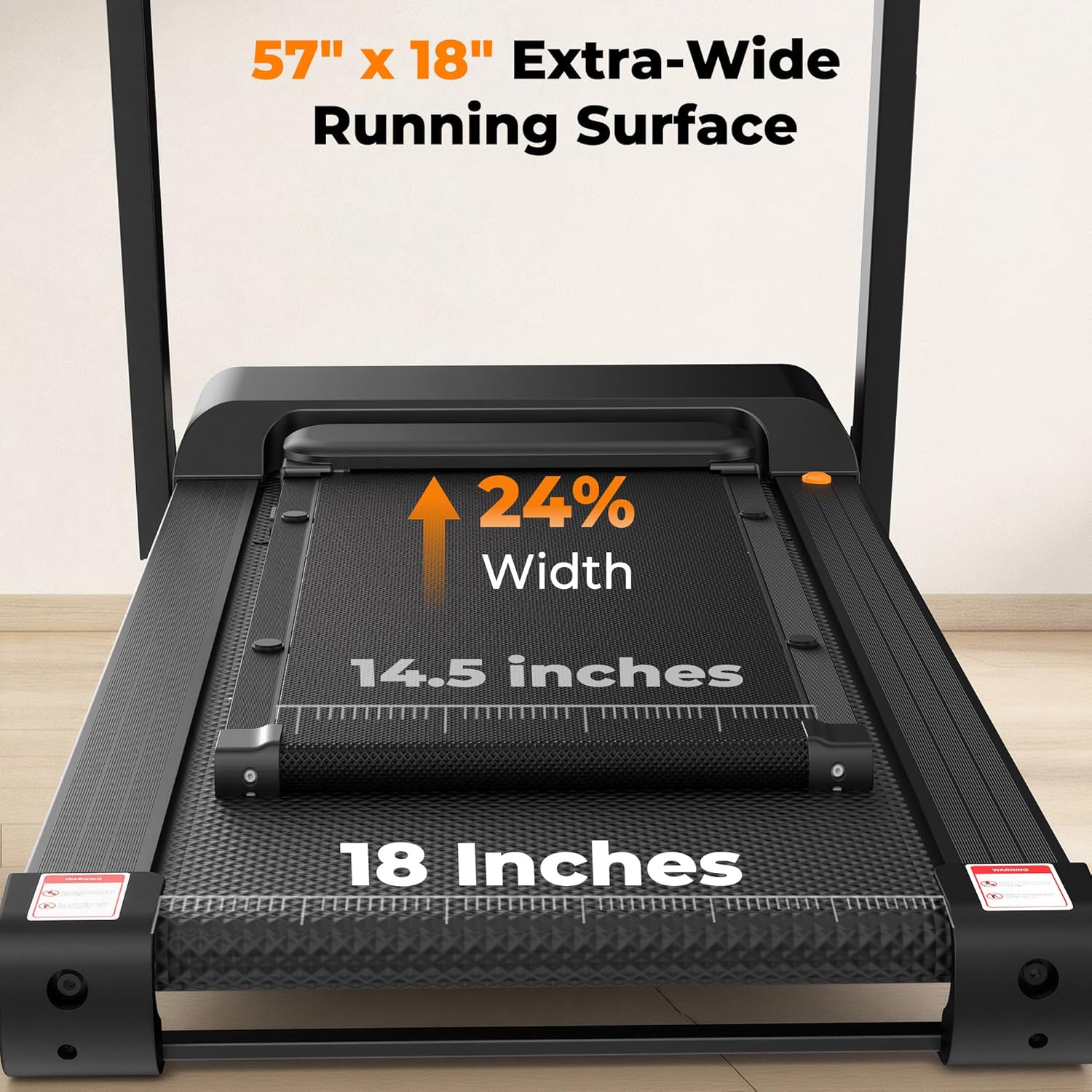 JT62 Foldable Treadmill 4.5 PH Motor 18° Auto Incline Walking Pad 18" LED Smart Display