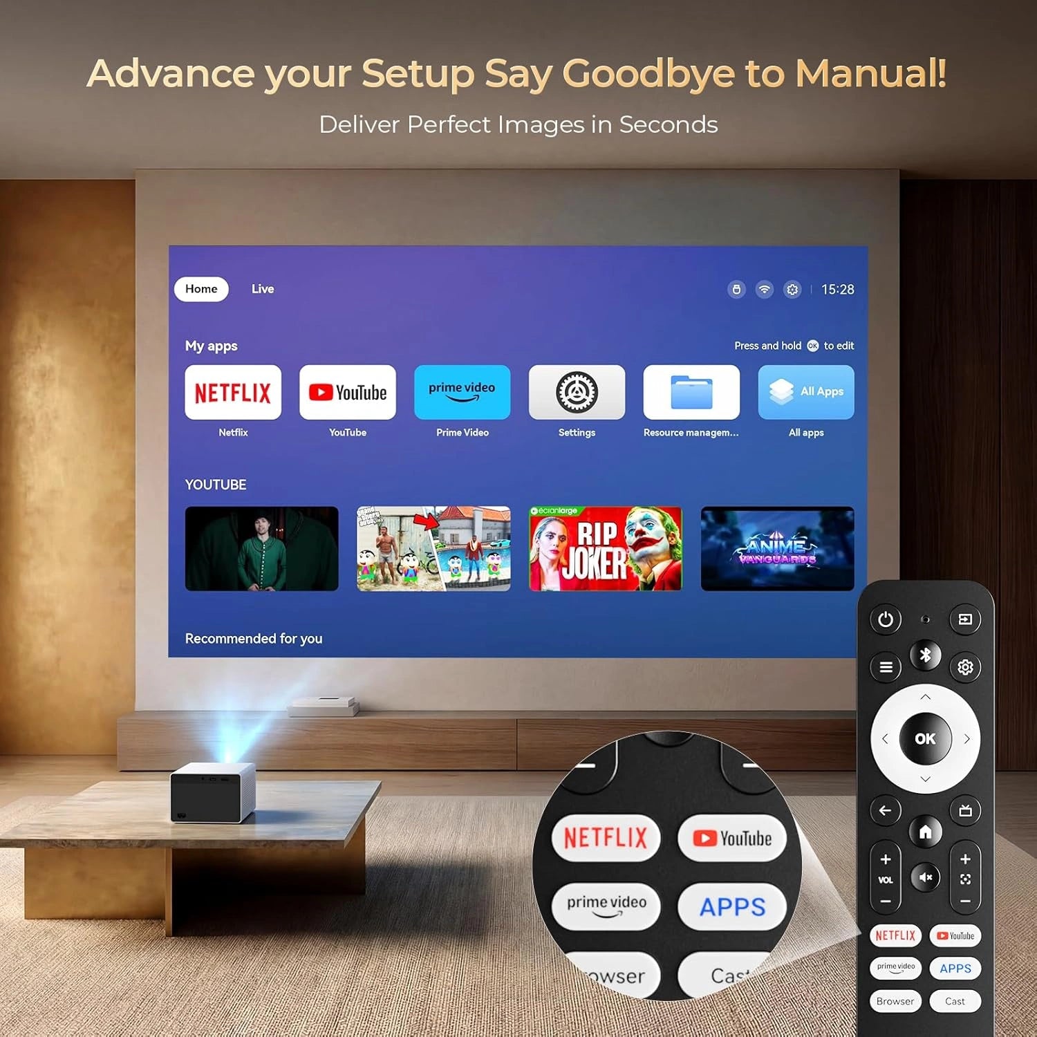 Portable Mini Projector with Built-in Apps