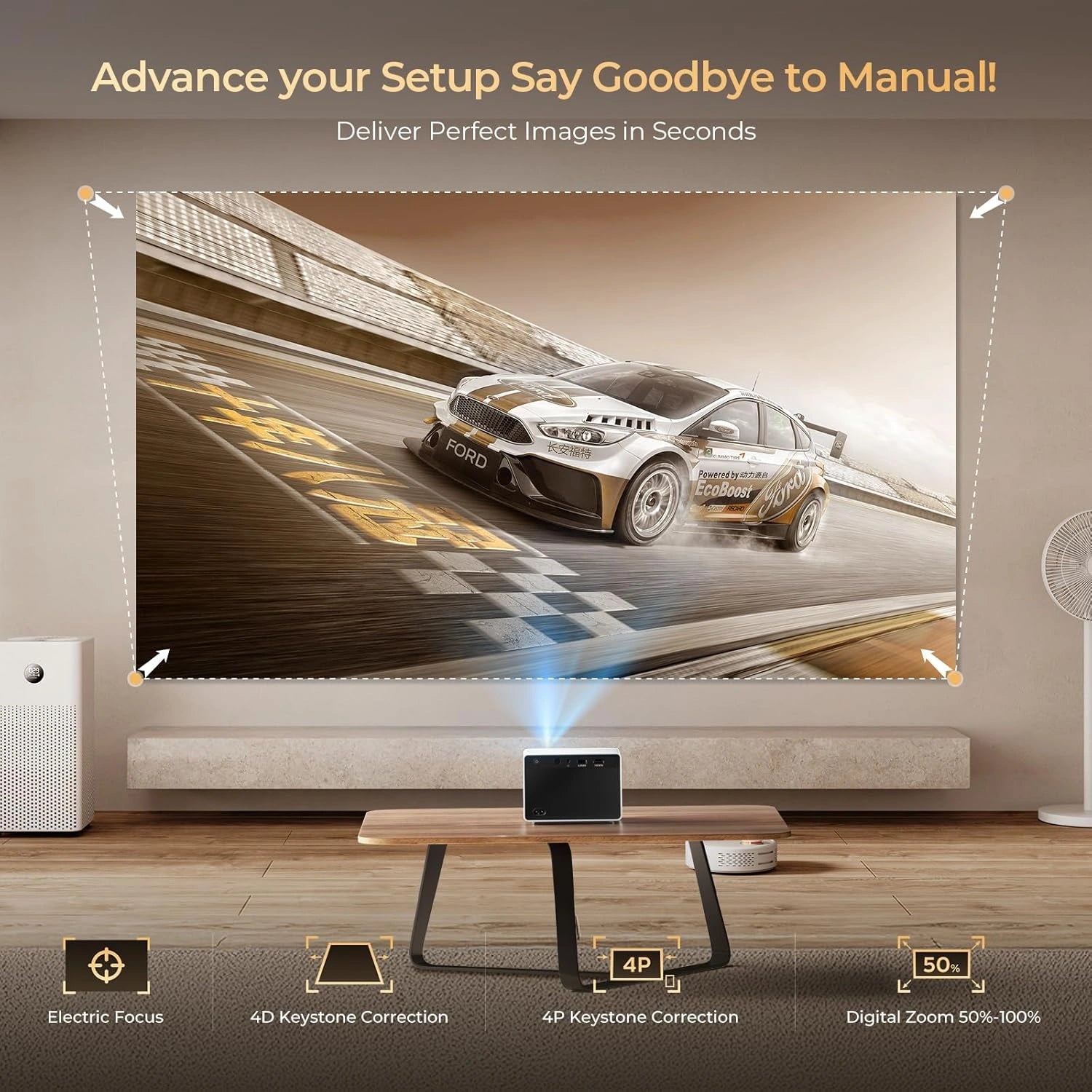Portable Mini Projector with Built-in Apps